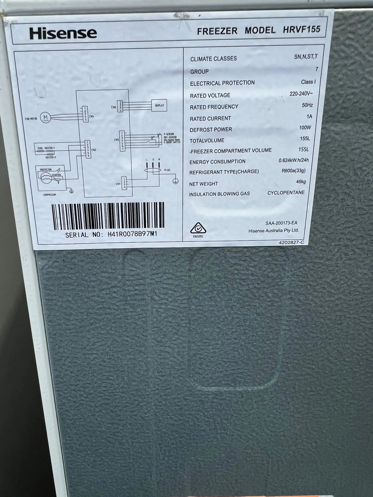 Refurbished Hisense 155L Upright Freezer HRVF155 – Freezer – HRVF155 | ADELAIDE