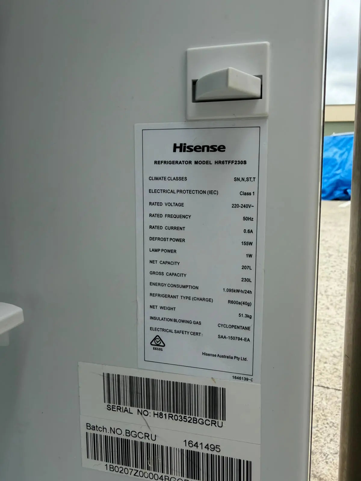 Refurbished Hisense 230L Top Mount Fridge Freezer – HR6TFF230S | BRISBANE