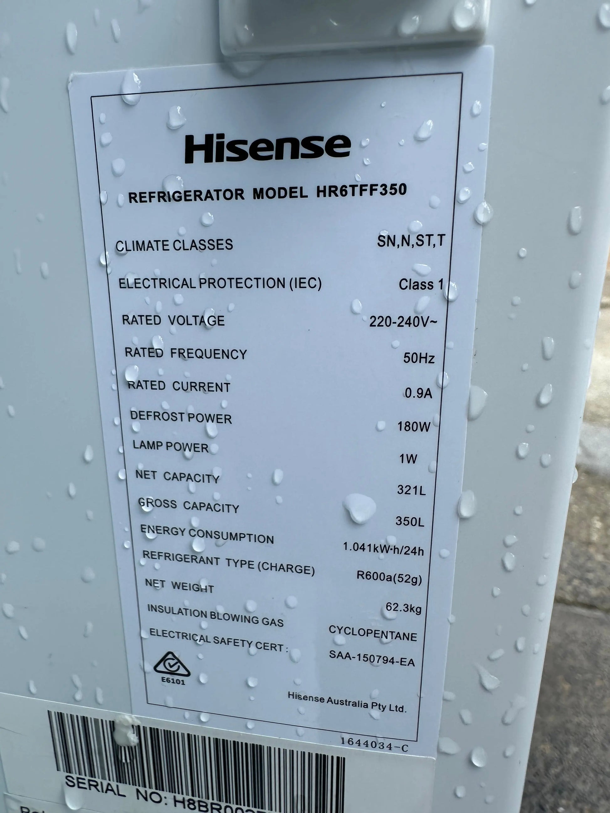 Refurbished Hisense 350 litres fridge freezer | BRISBANE