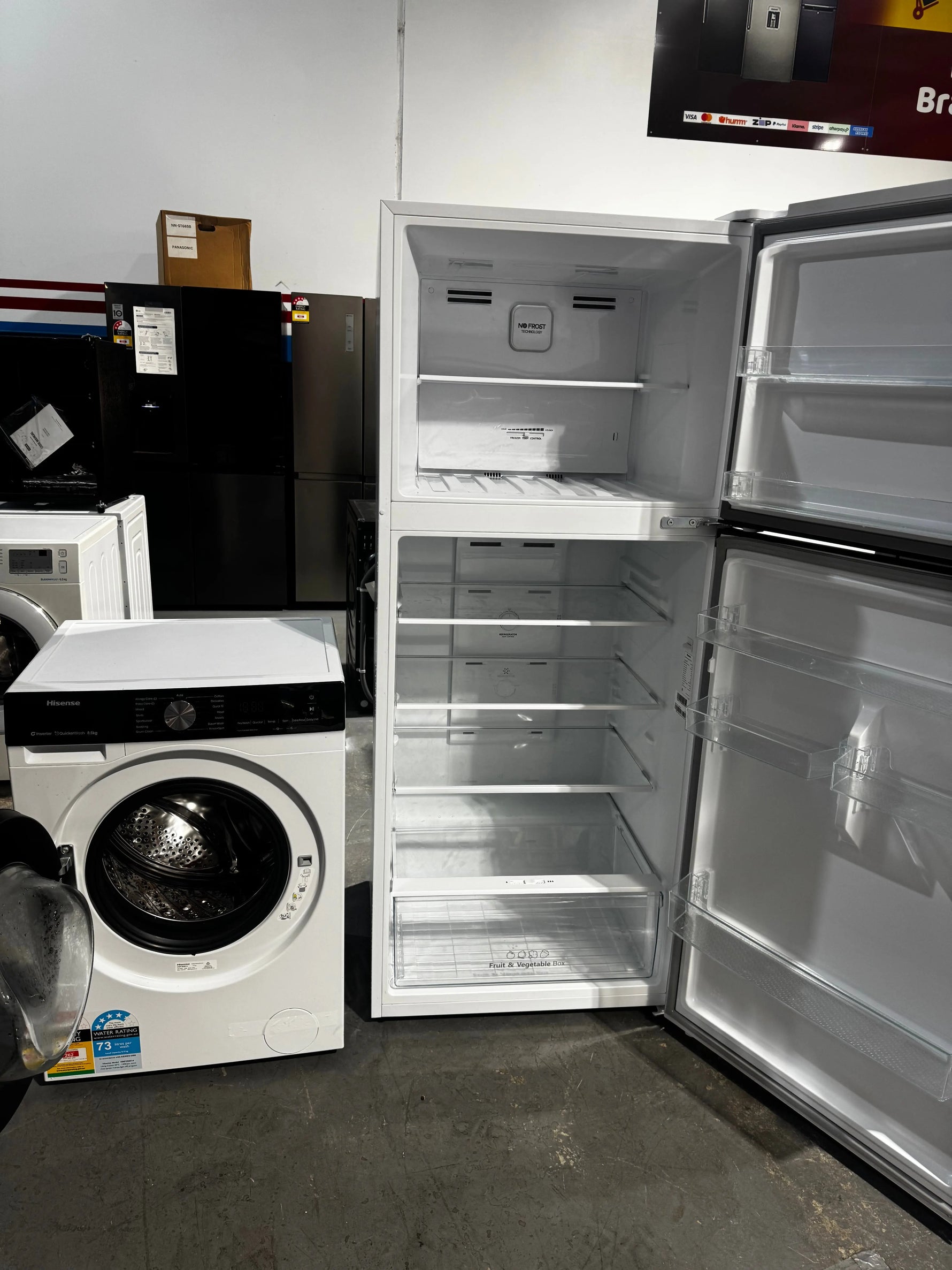 Refurbished Hisense 424 litres fridge freezer and factory seconds Hisense 8.5kg washing machine | PERTH
