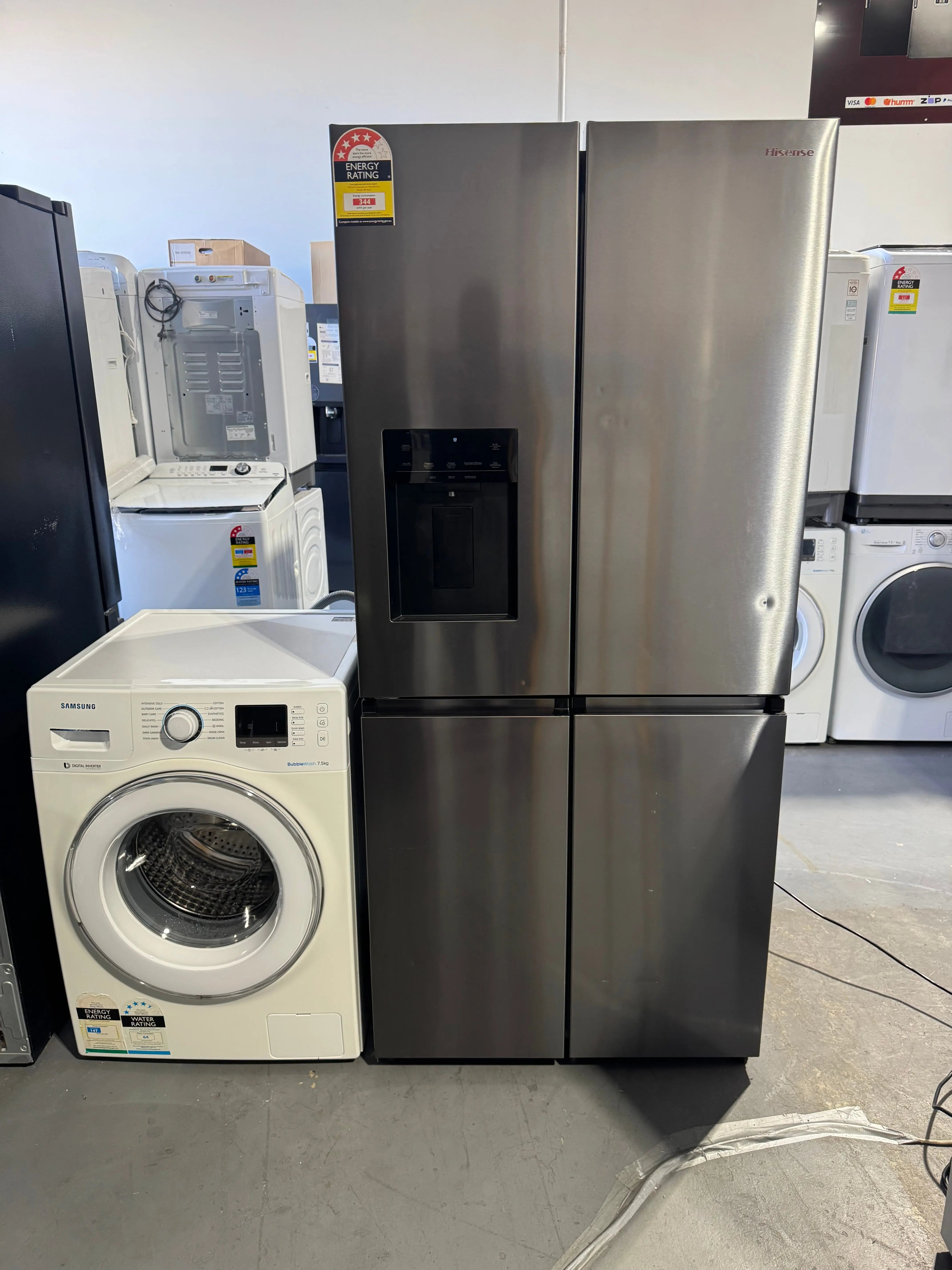 Refurbished Hisense 483 litres fridge freezer and Samsung 7.5kg washing machine | PERTH
