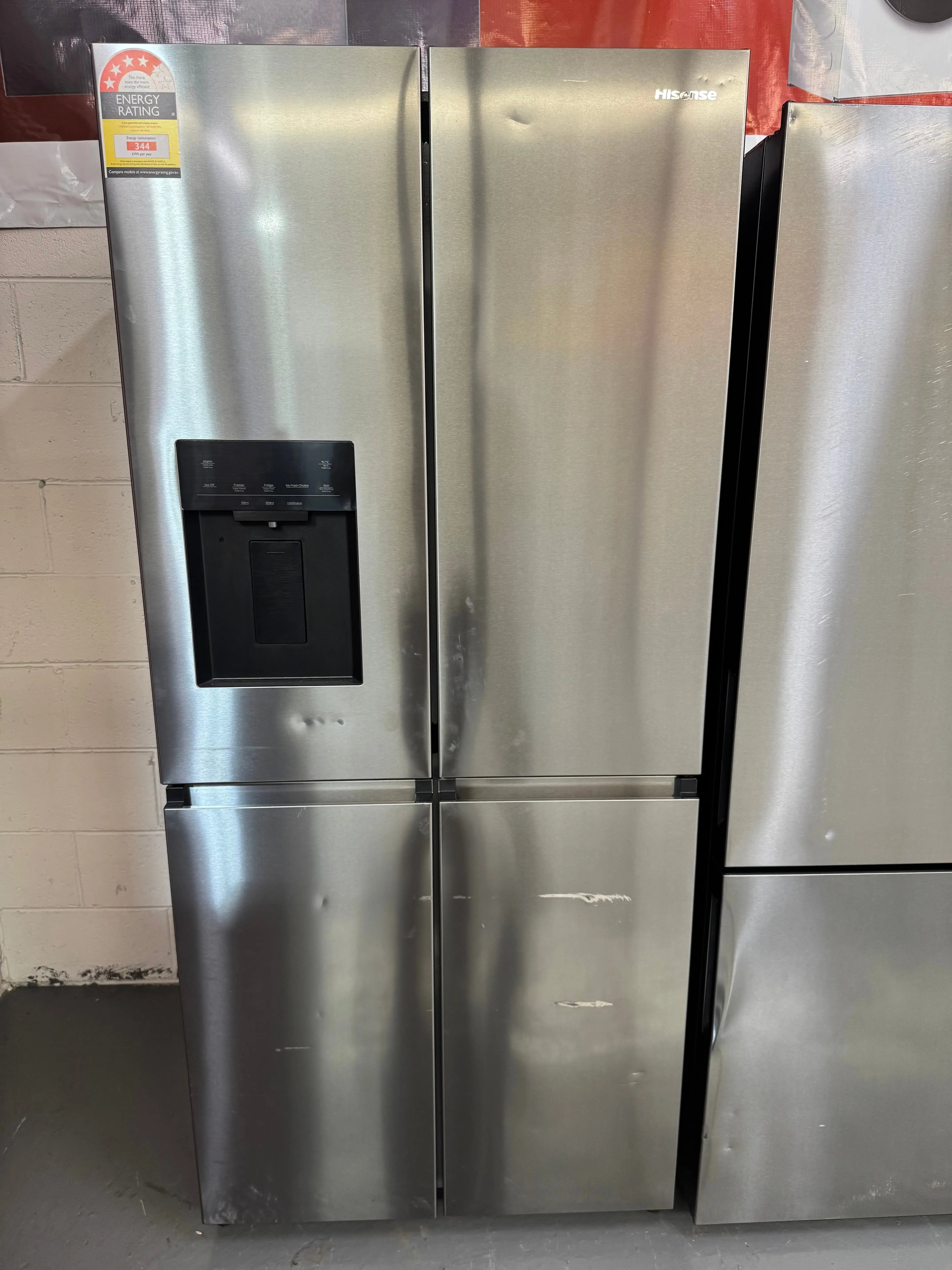 Refurbished Hisense 483L French Door Fridge Black Steel with Non-Plumbed Ice and Water Dispenser HRCD483TBW | SYDNEY