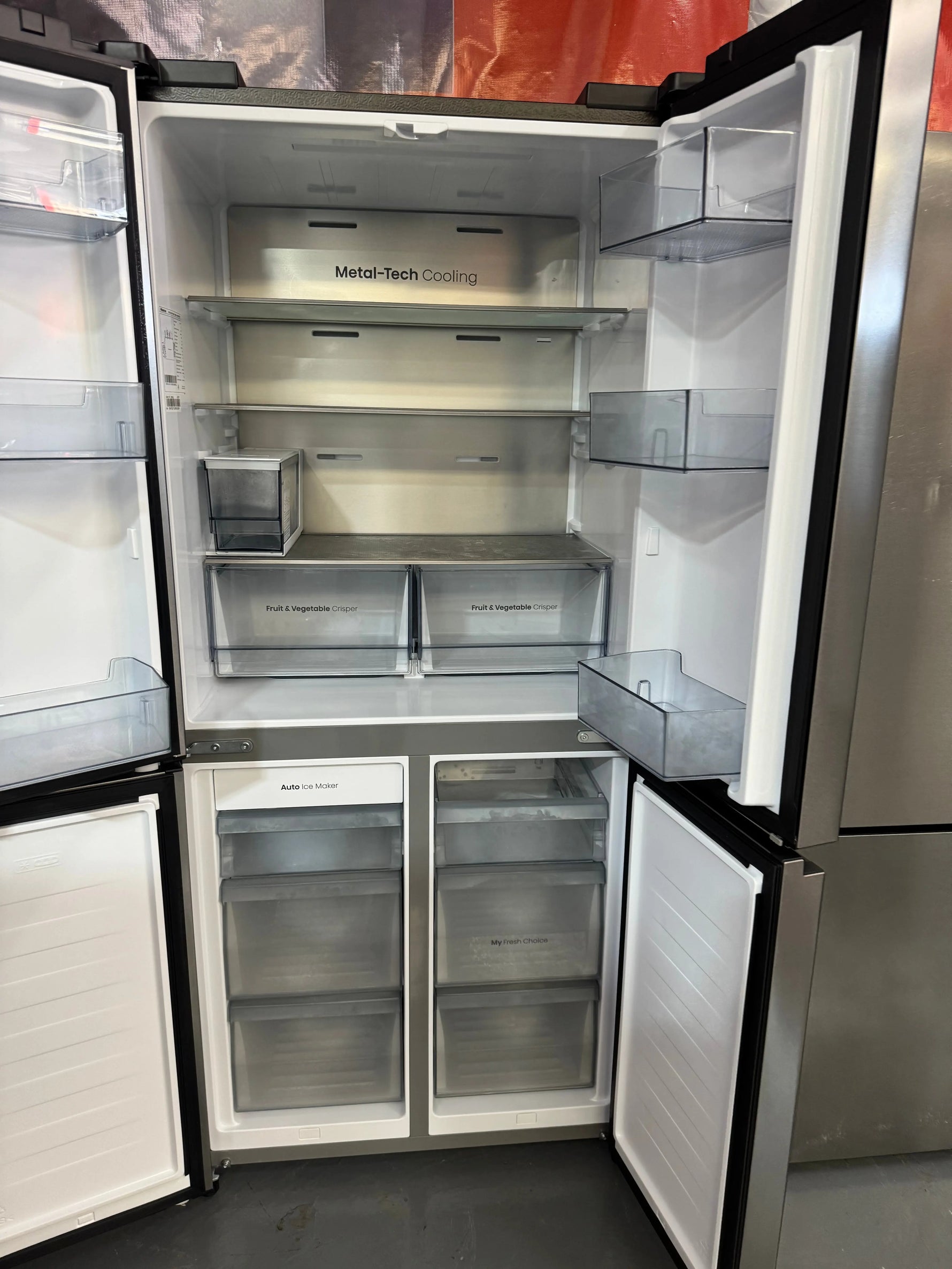 Refurbished Hisense 483L French Door Fridge Black Steel with Non-Plumbed Ice and Water Dispenser HRCD483TBW | SYDNEY