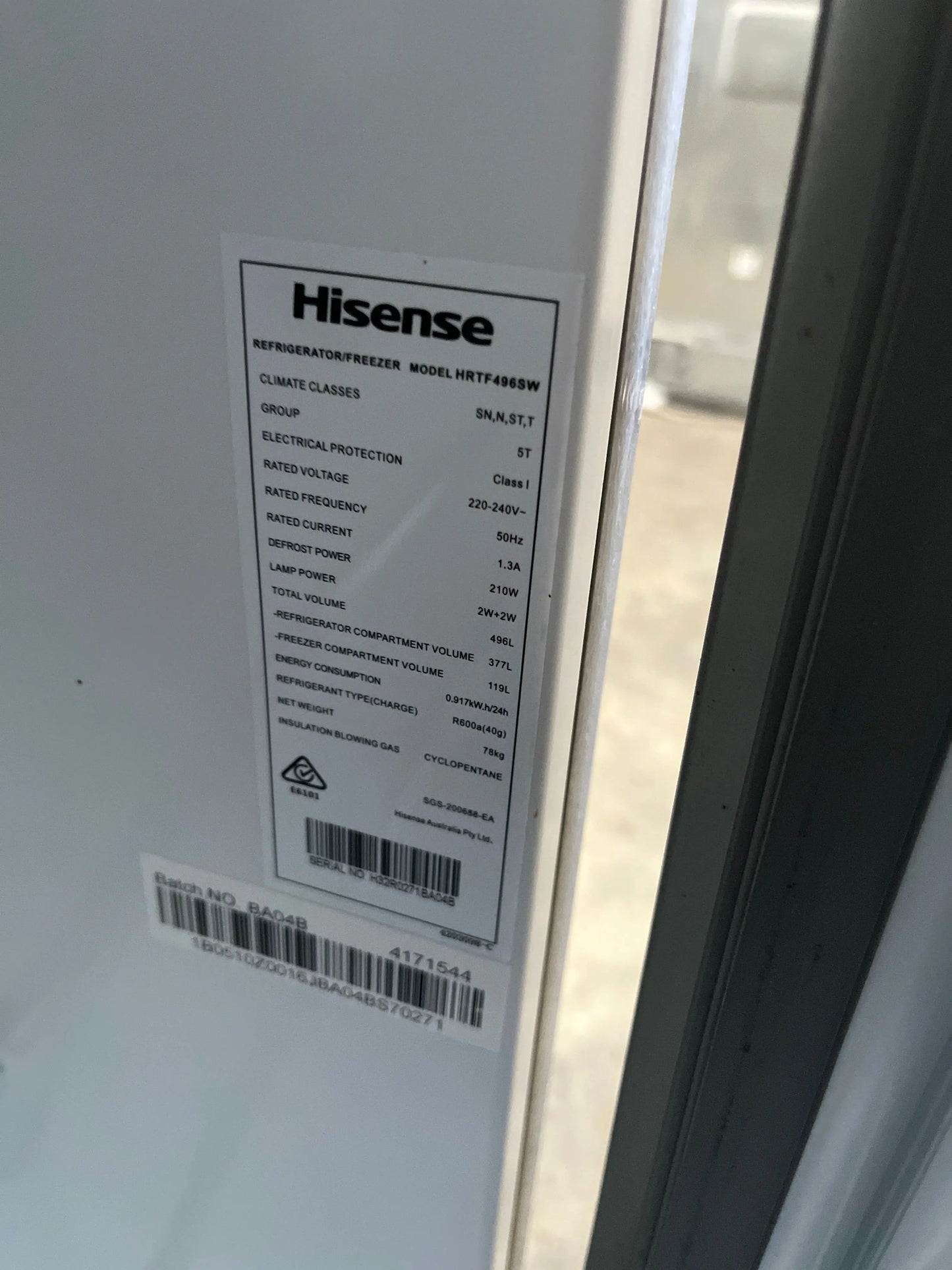 Refurbished Hisense 496L Top Mount Freezer - Silver | ADELAIDE