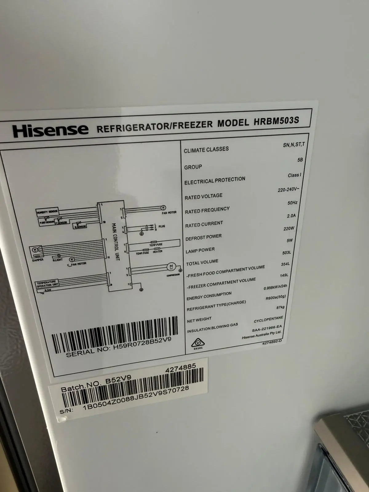 Refurbished Hisense 503L Fridge Freezer HRBM503S | MELBOURNE