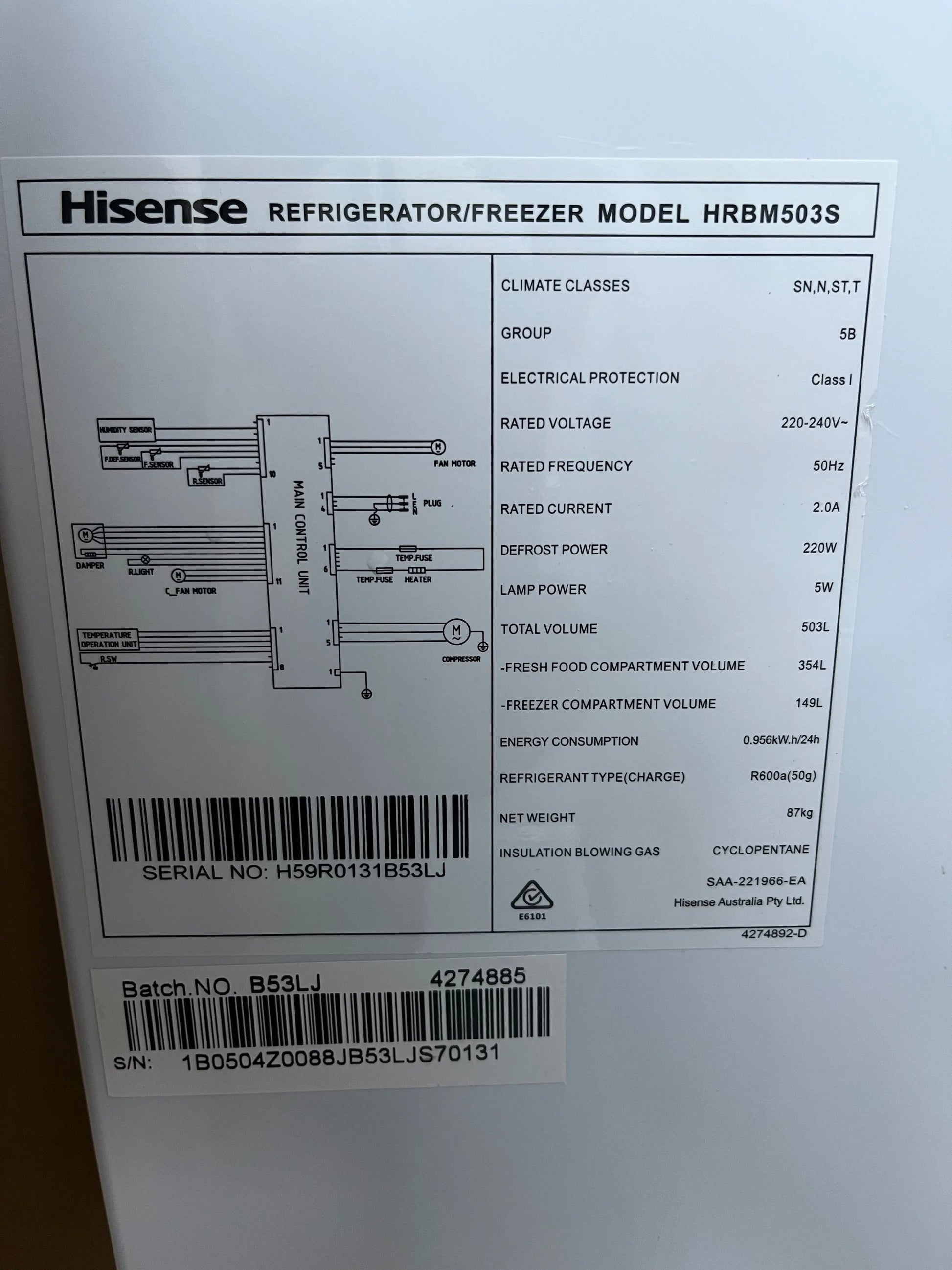 Refurbished Hisense 503L bottom mount fridge freezer | ALEXANDRIA