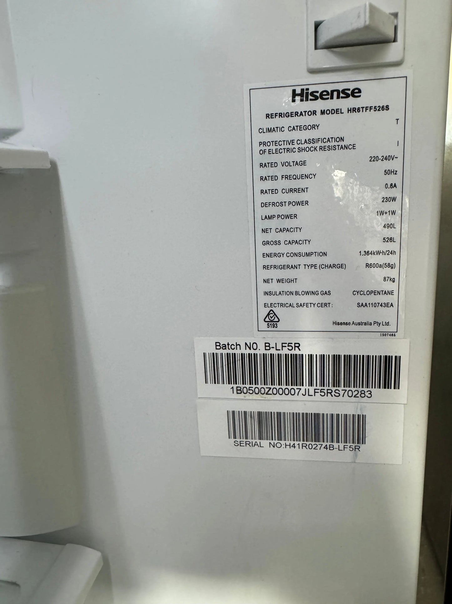 Refurbished Hisense 526 Litres Fridge Freezer | PERTH