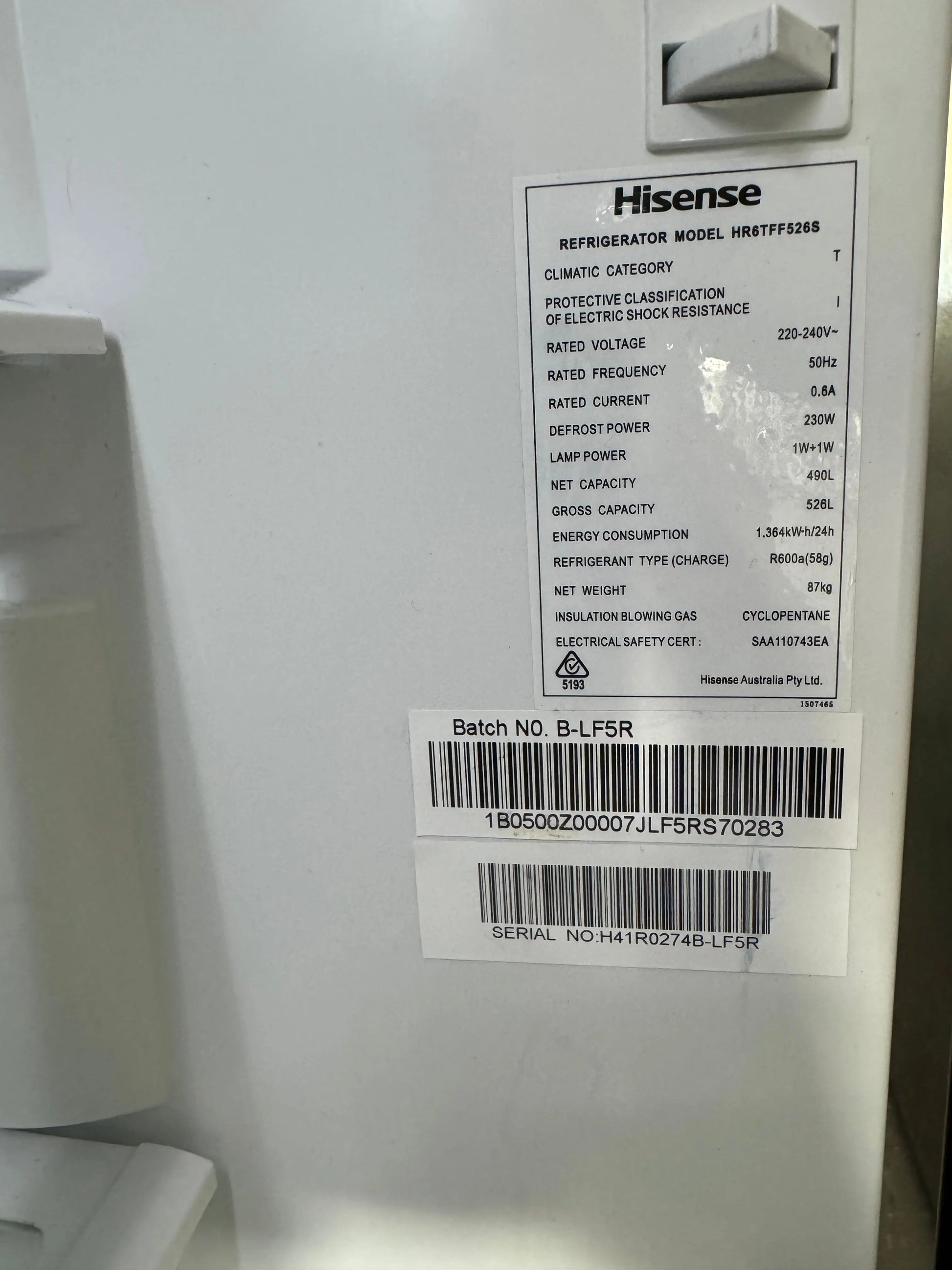 Refurbished Hisense 526 Litres Fridge Freezer | PERTH