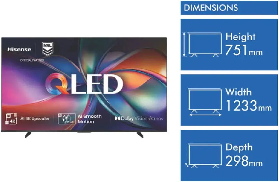Refurbished Hisense 55″ QLED 4K Smart TV – 55Q6QAU | PERTH
