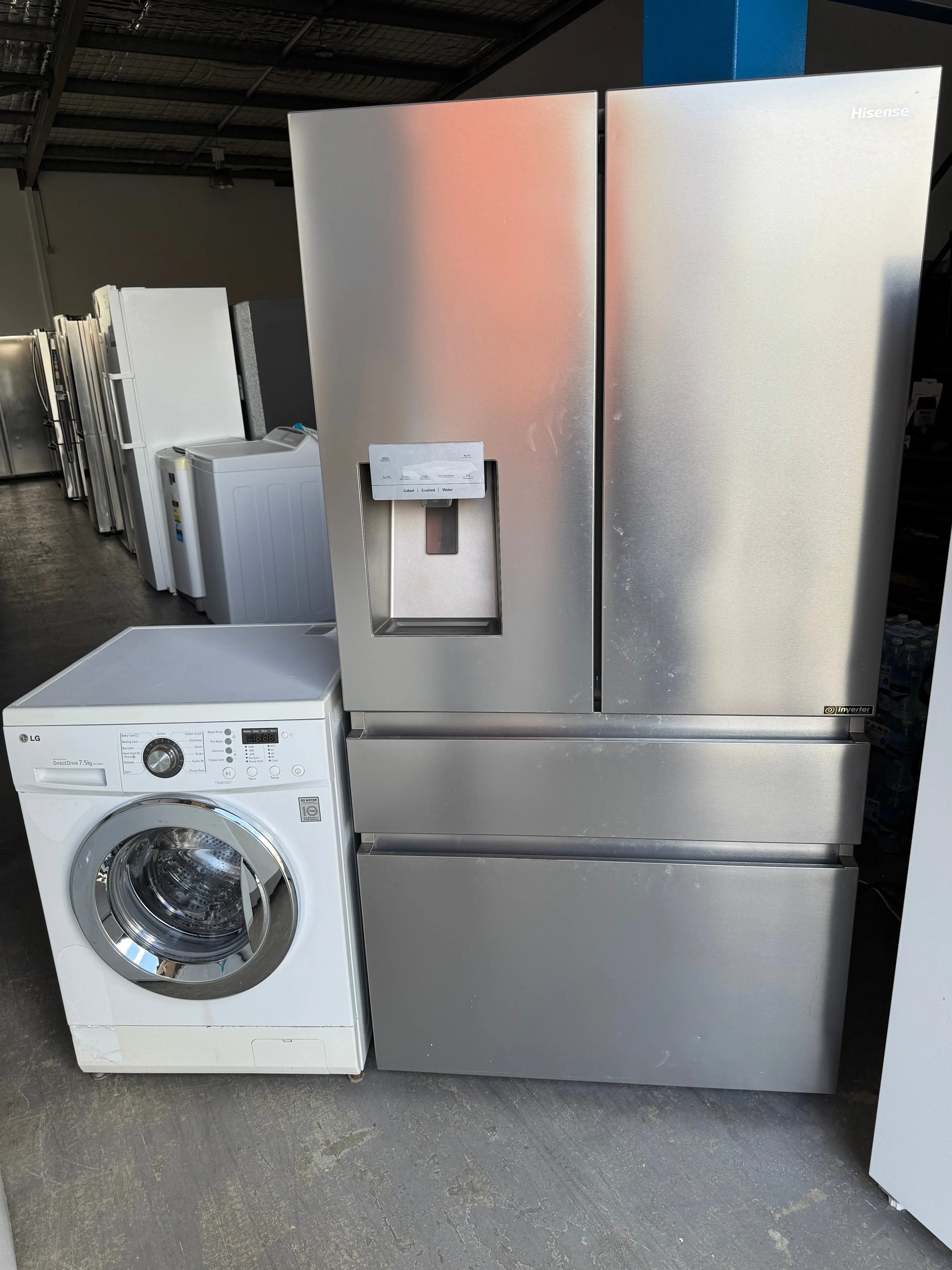 Refurbished Hisense 560 litres fridge freezer and LG 7.5kg washing machine | PERTH