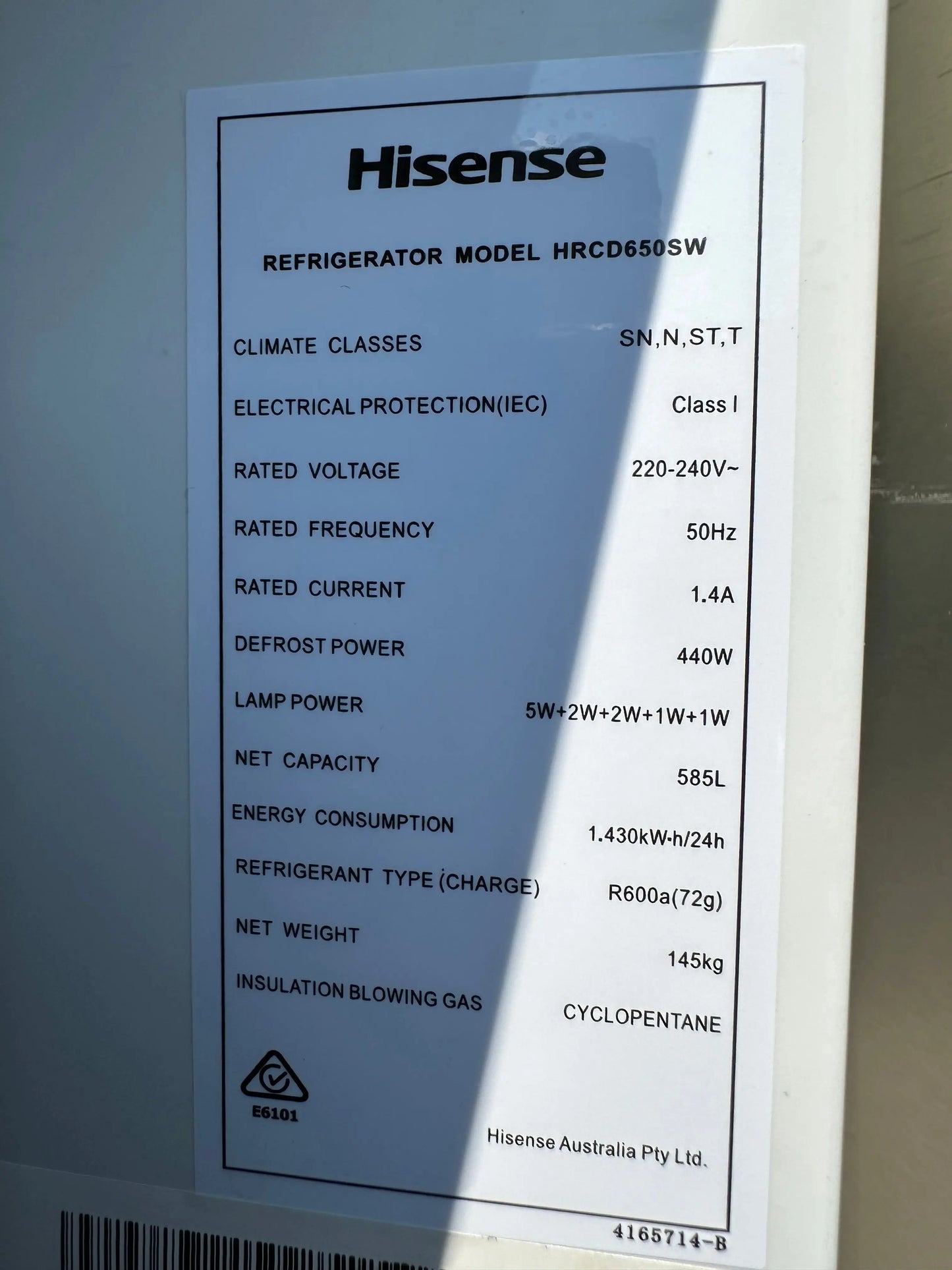 Refurbished Hisense 585 litres quad door fridge freezer | BRISBANE