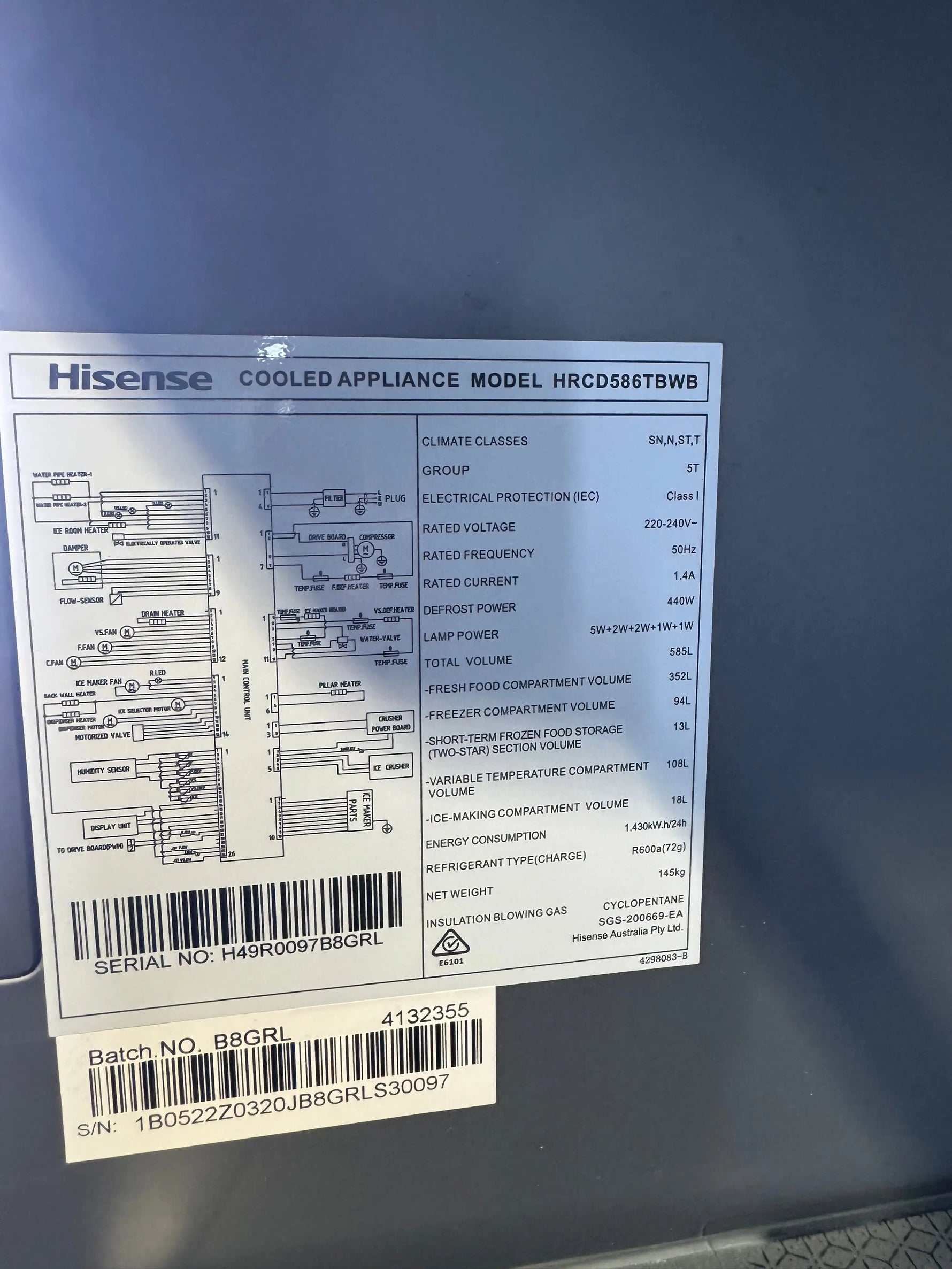 Refurbished Hisense 585L fridge freezer | PERTH