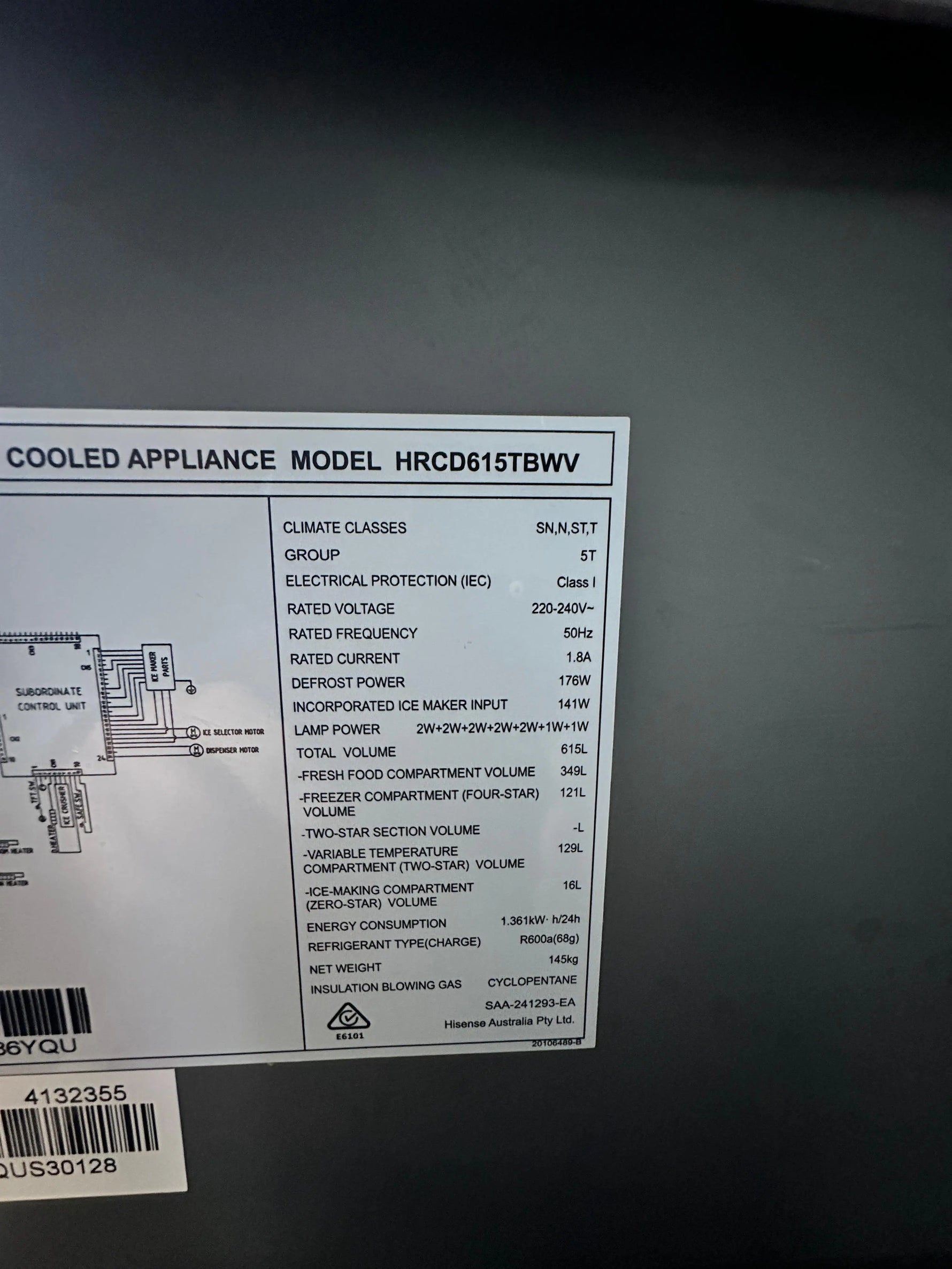 Refurbished Hisense 615L PureView Quad Door Fridge Freezer | ADELAIDE