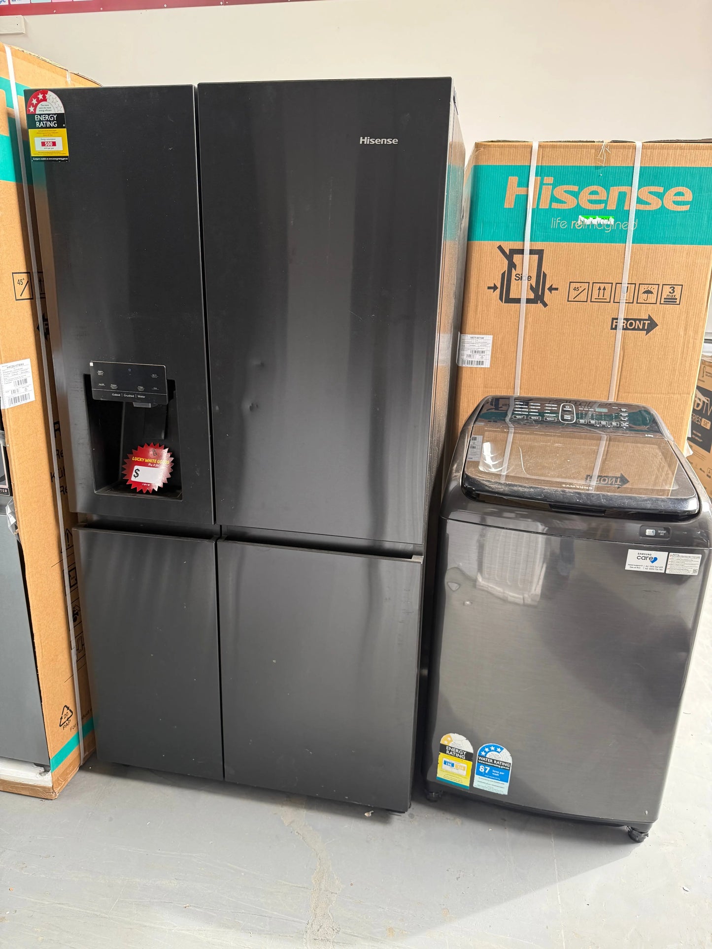 Refurbished Hisense 632Litres Fridge Freezer and Samsung 8 Kgs Washing Machine | ADELAIDE