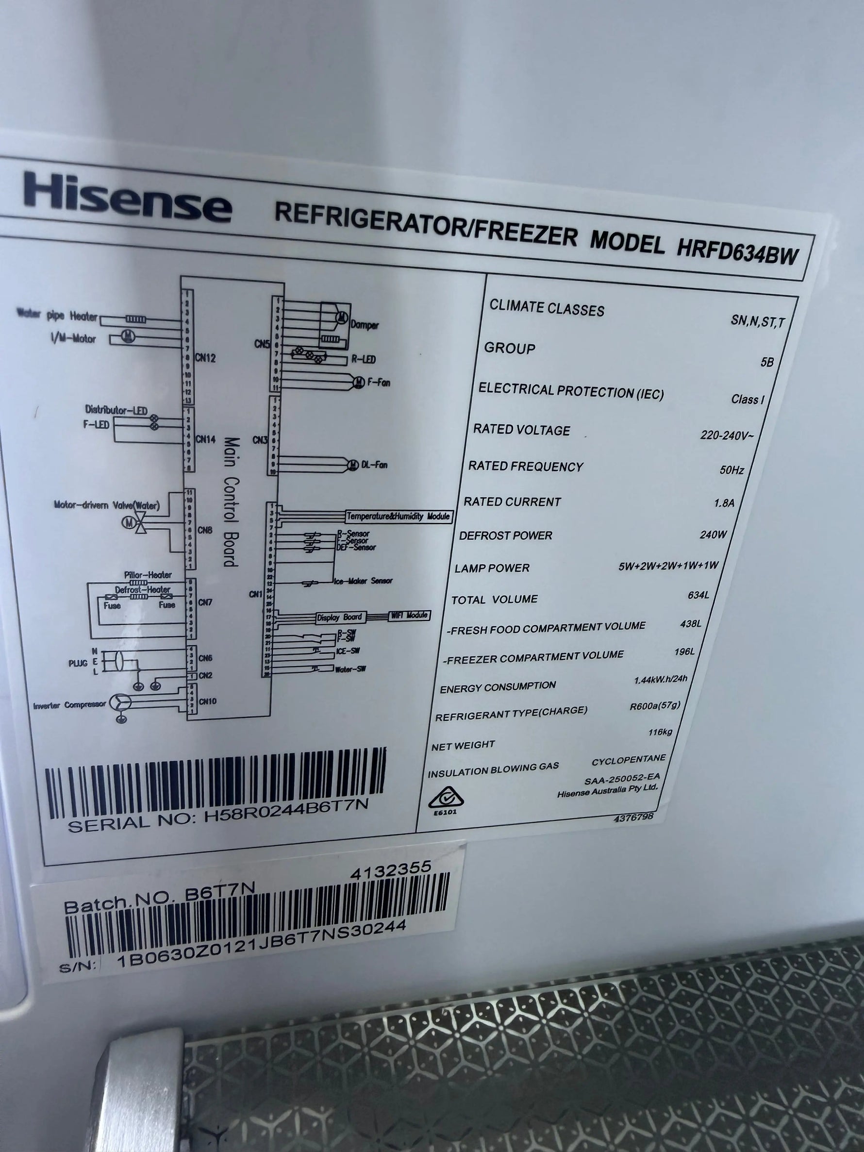 Refurbished Hisense 634L French Door Fridge | MELBOURNE