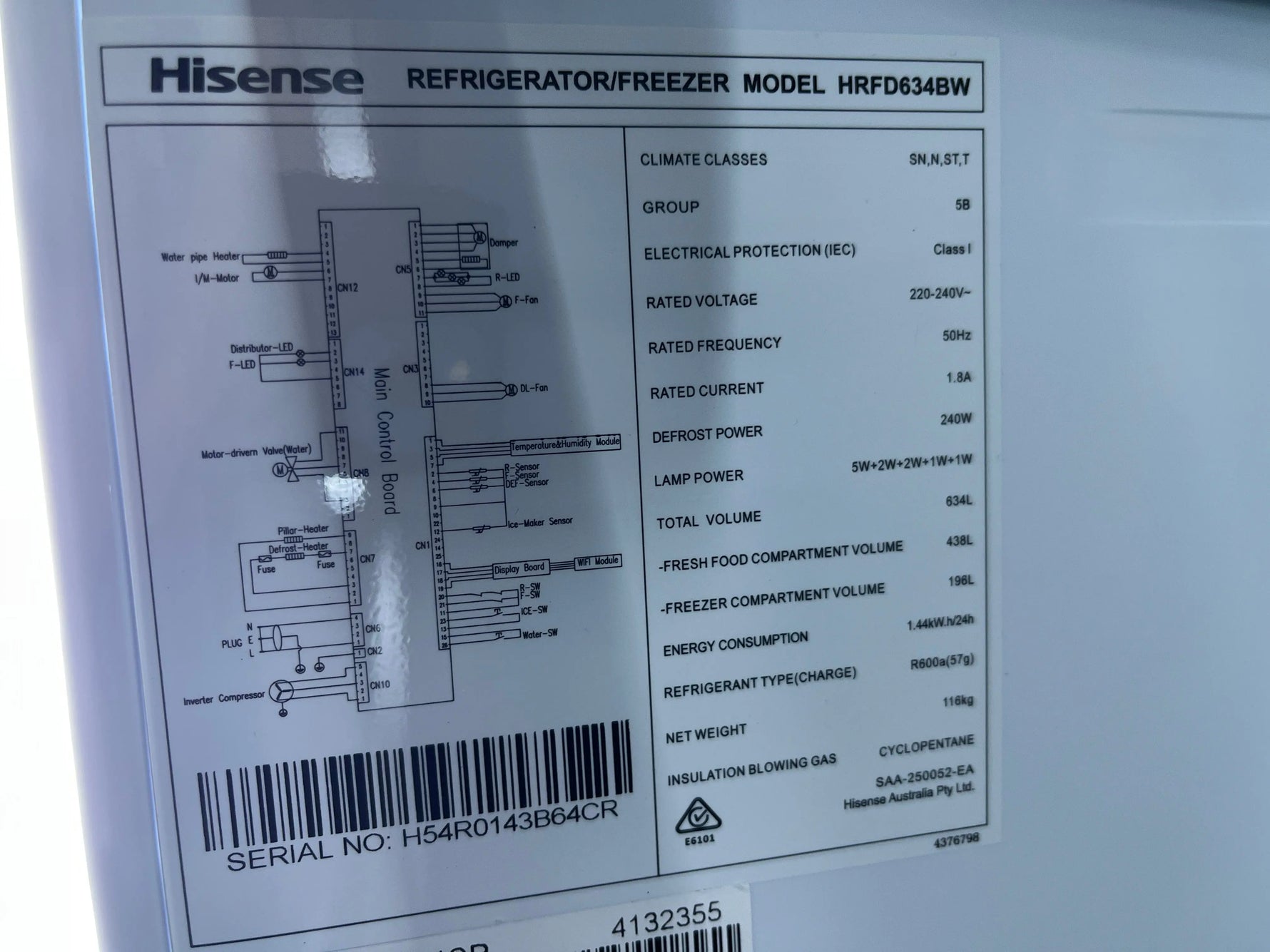 Refurbished Hisense 634L French door fridge freezer | ALEXANDRIA