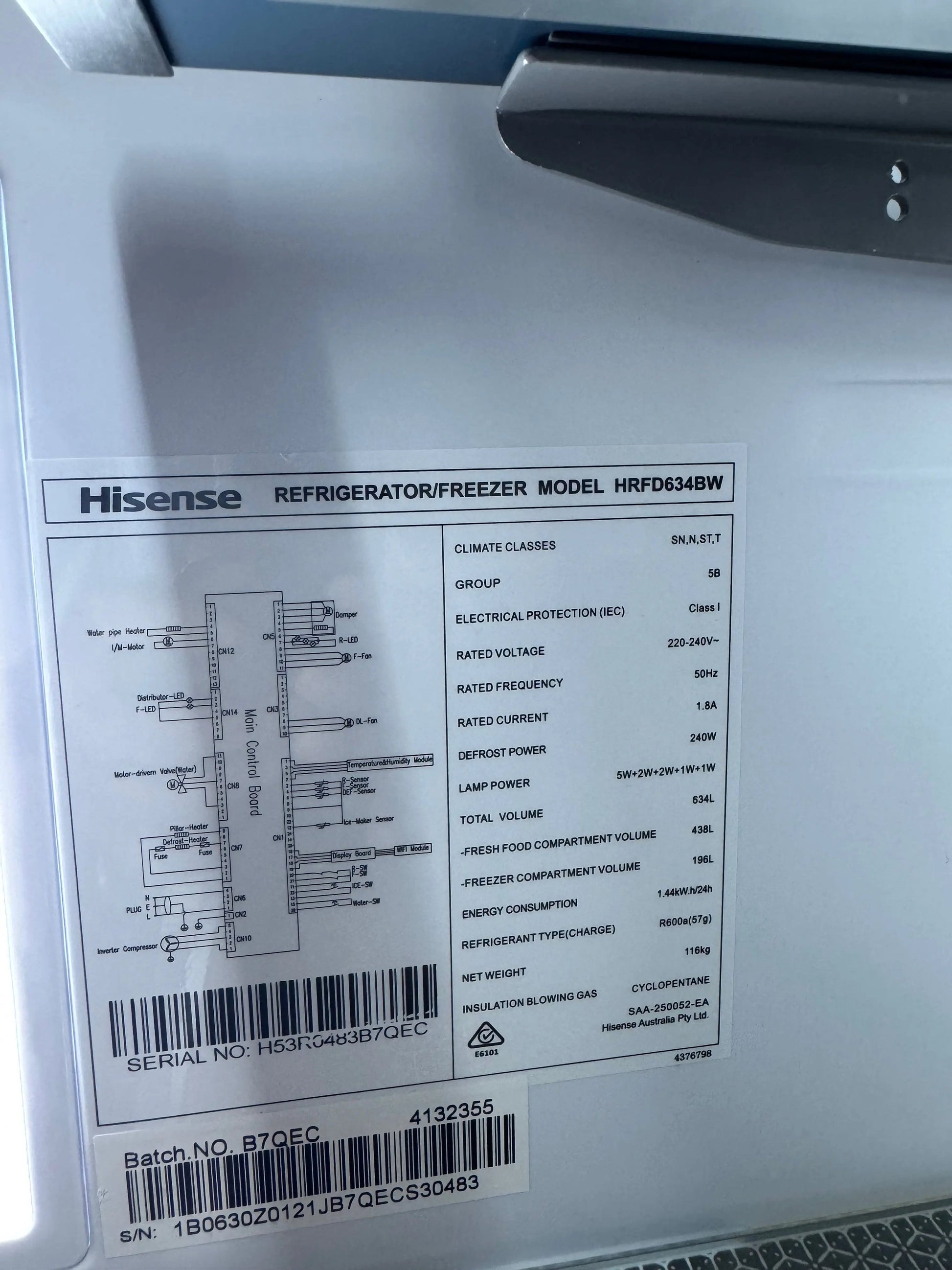 Refurbished Hisense 634L fridge freezer | PERTH