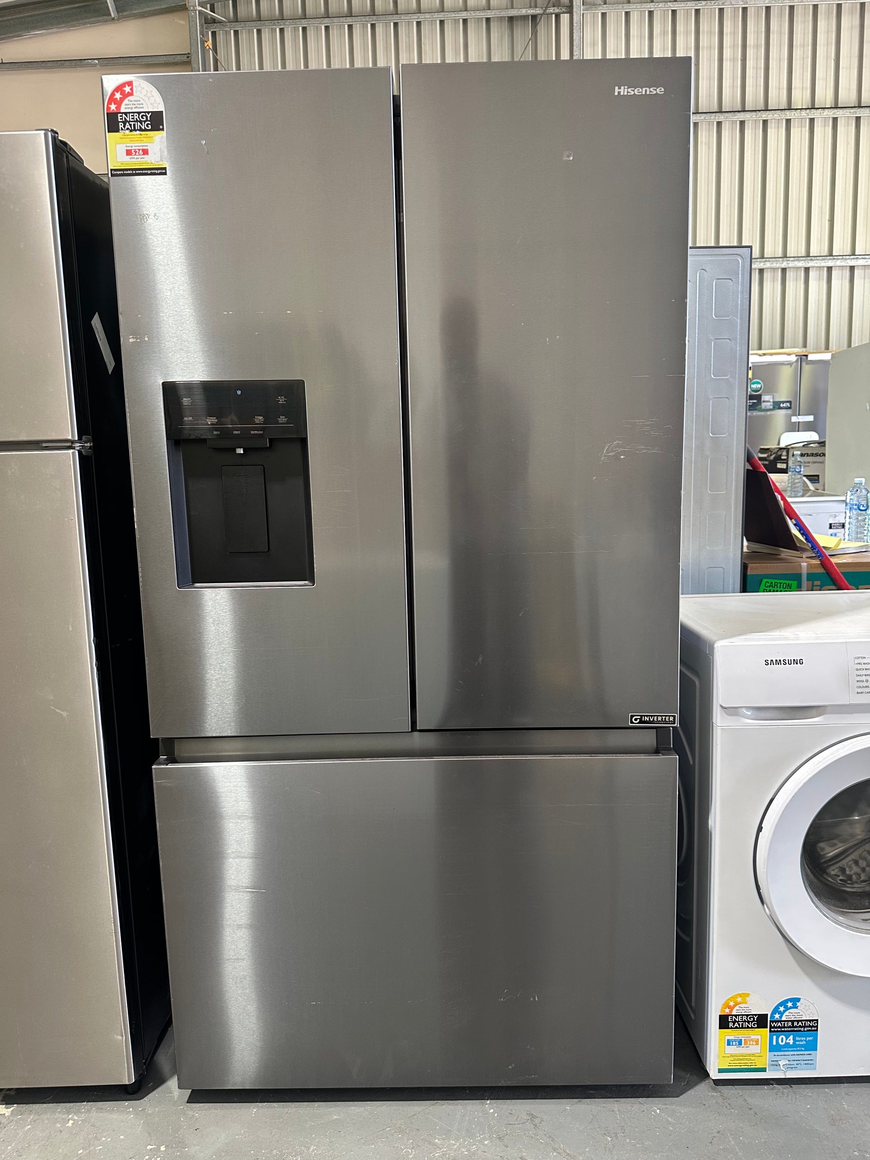 Refurbished Hisense 634L refrigerator and Samsung 8.5 KG washer | BRISBANE
