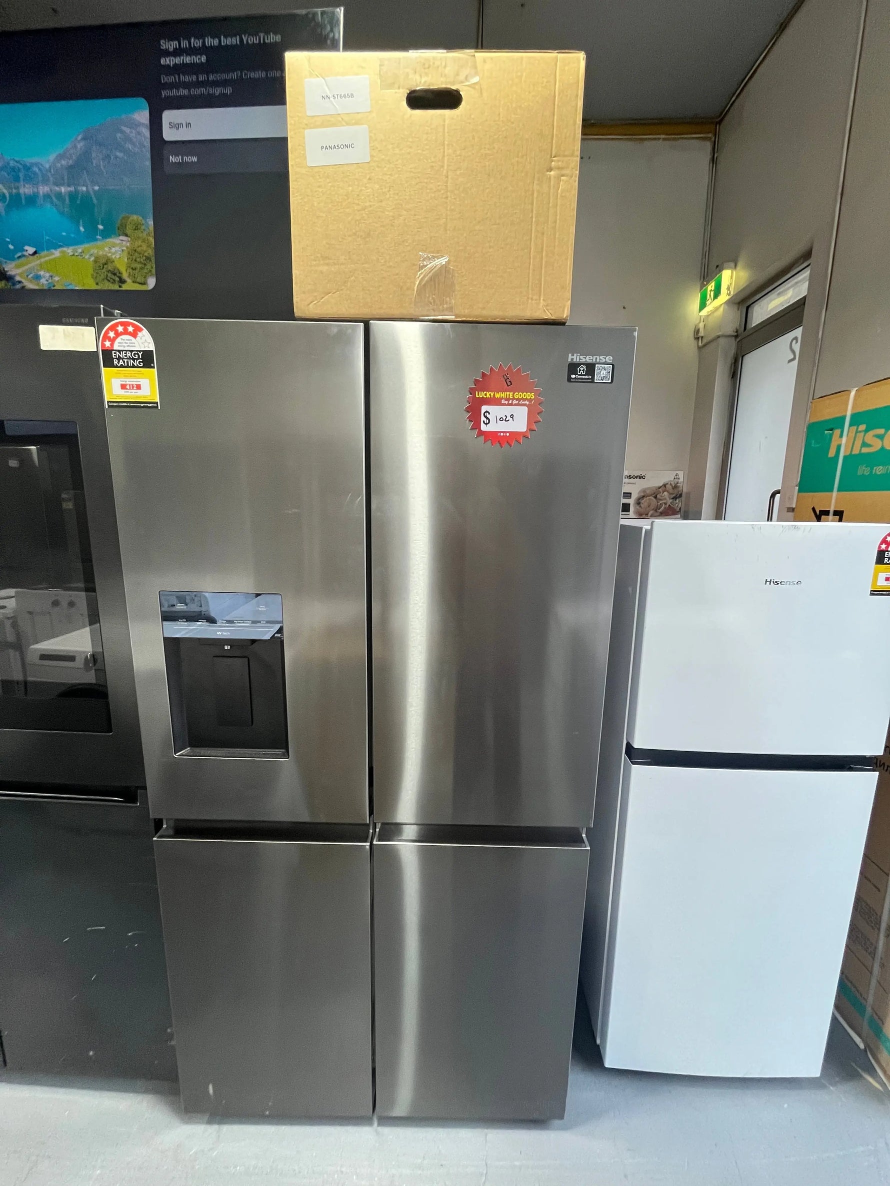 Refurbished Hisense 647L French Door Fridge HRCD640TBW + Factory Second Panasonic 32L Inverter Microwave NN-ST665B Combo | ALEXANDRIA
