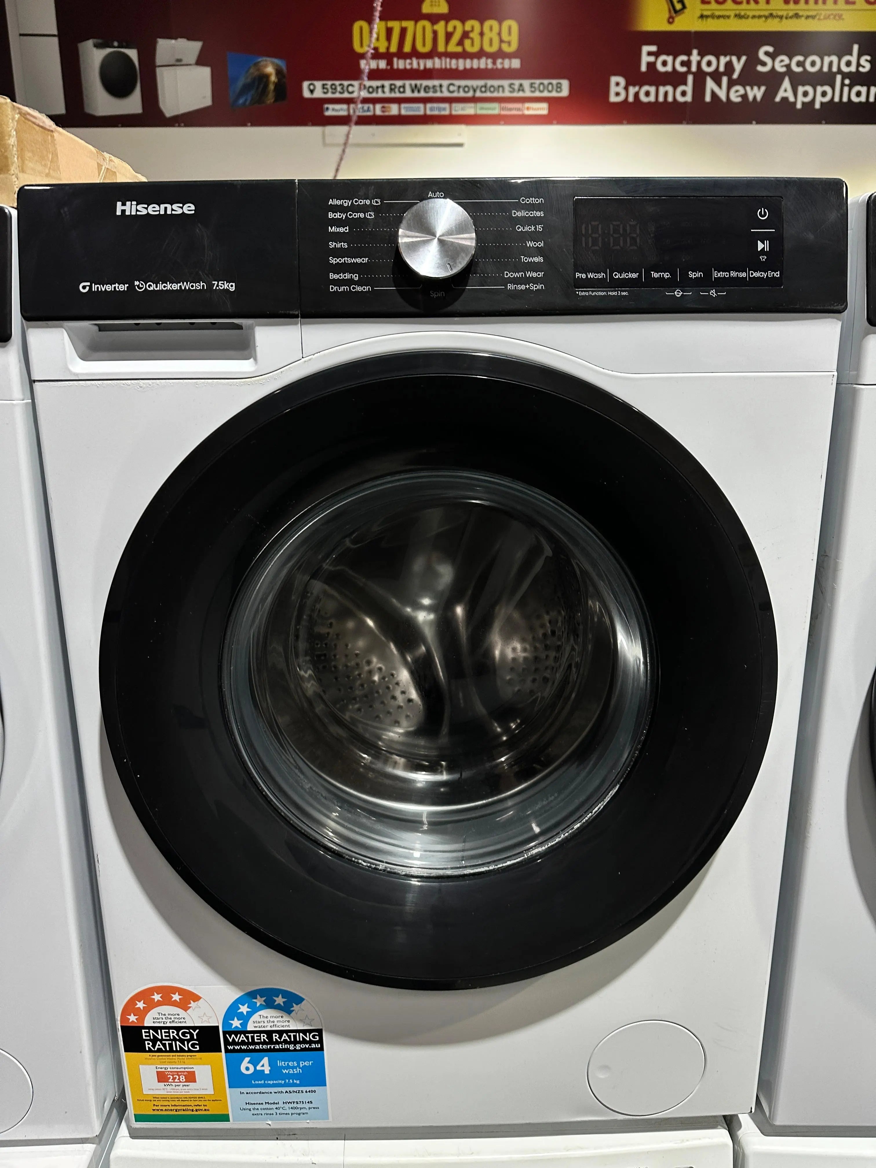 Refurbished Hisense 7.5kg Front Load Washing Machine | ADELAIDE