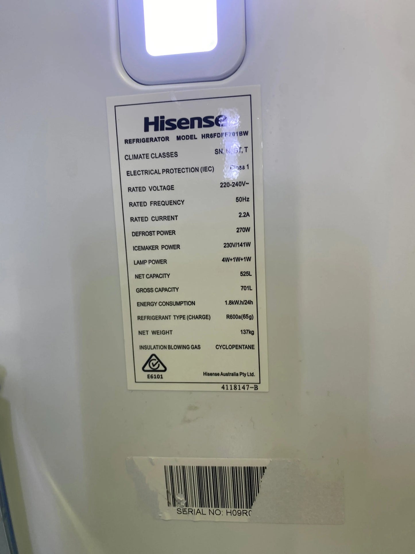 Refurbished Hisense 701 Litres Fridge Freezer | PERTH