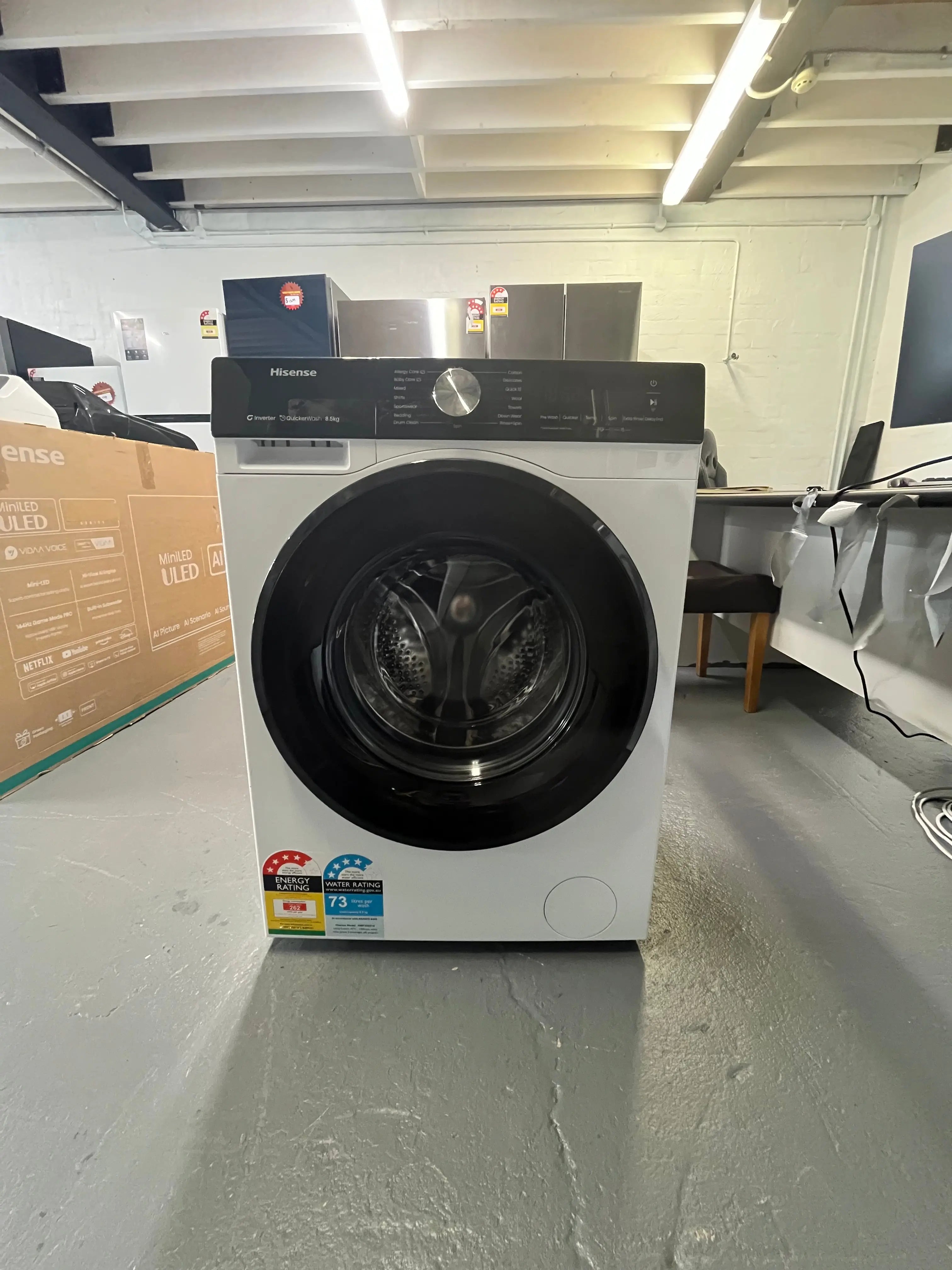 Refurbished Hisense HWF3S8514 8.5kg Front Load Washing Machine with Steam & Inverter Motor | ALEXANDRIA