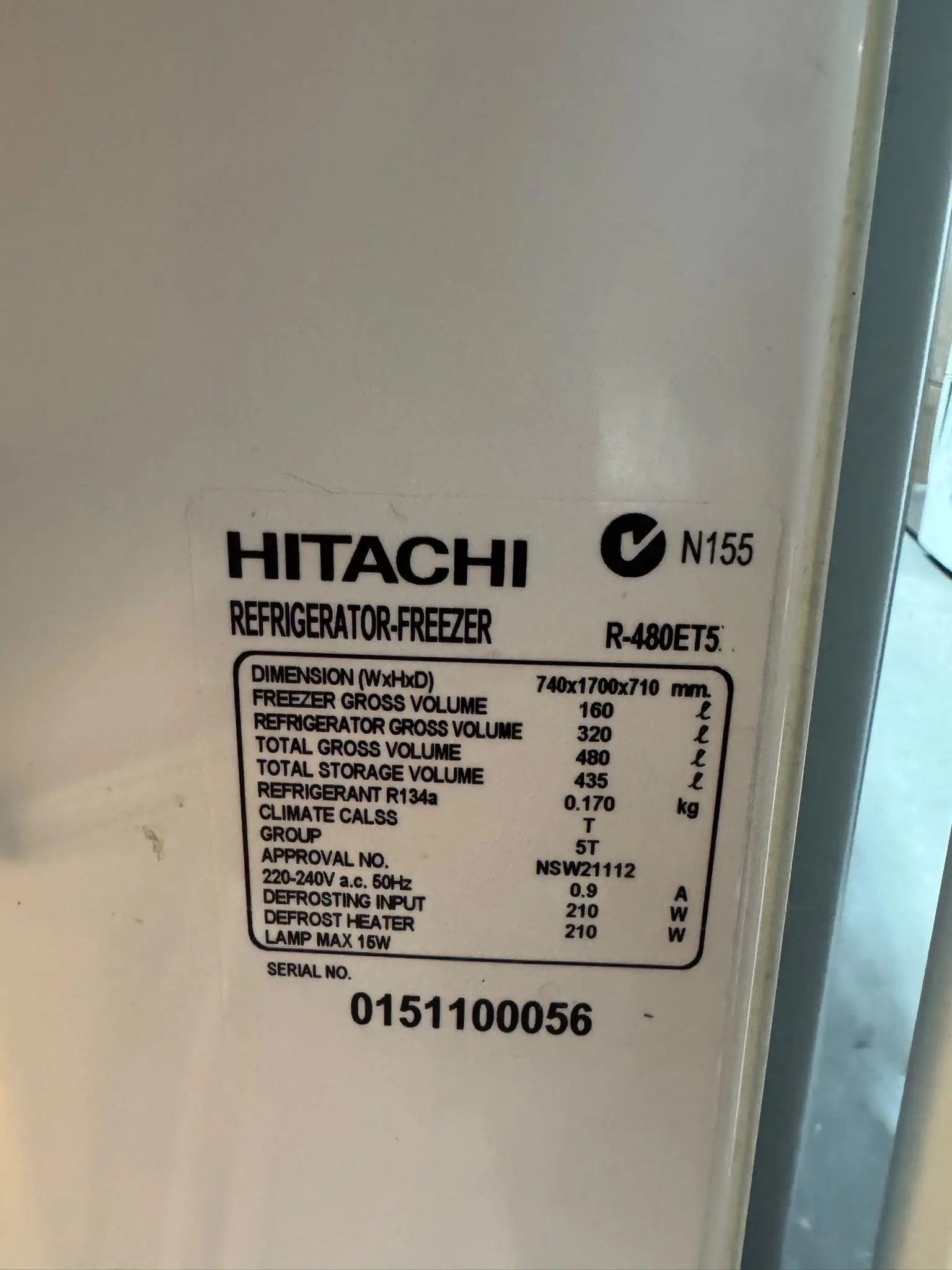 Refurbished Hitachi 435L Top Mount Fridge Freezer | PERTH