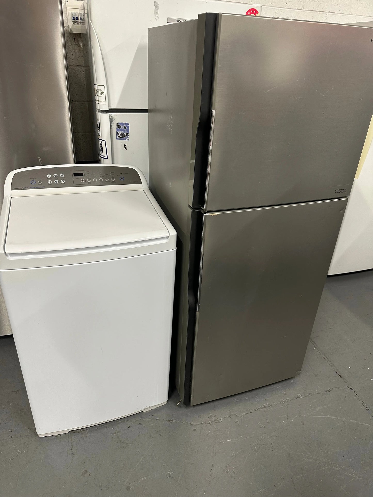 Refurbished Hitchi 335 ltr top mount fridge freezer and Fisher & Paykel 8.5 kg top loader washer | SYDNEY