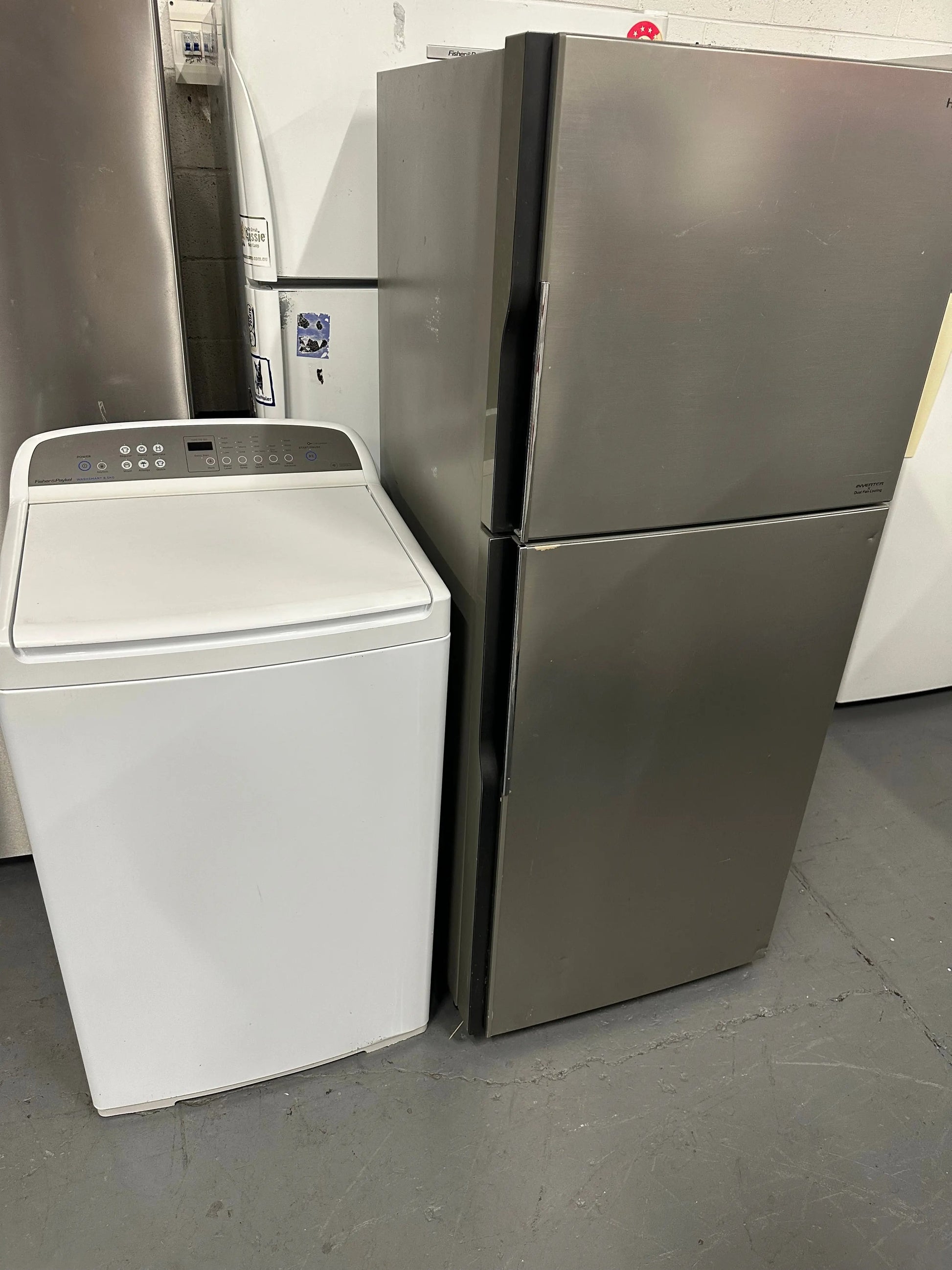 Refurbished Hitchi 335 ltr top mount fridge freezer and Fisher & Paykel 8.5 kg top loader washer | SYDNEY
