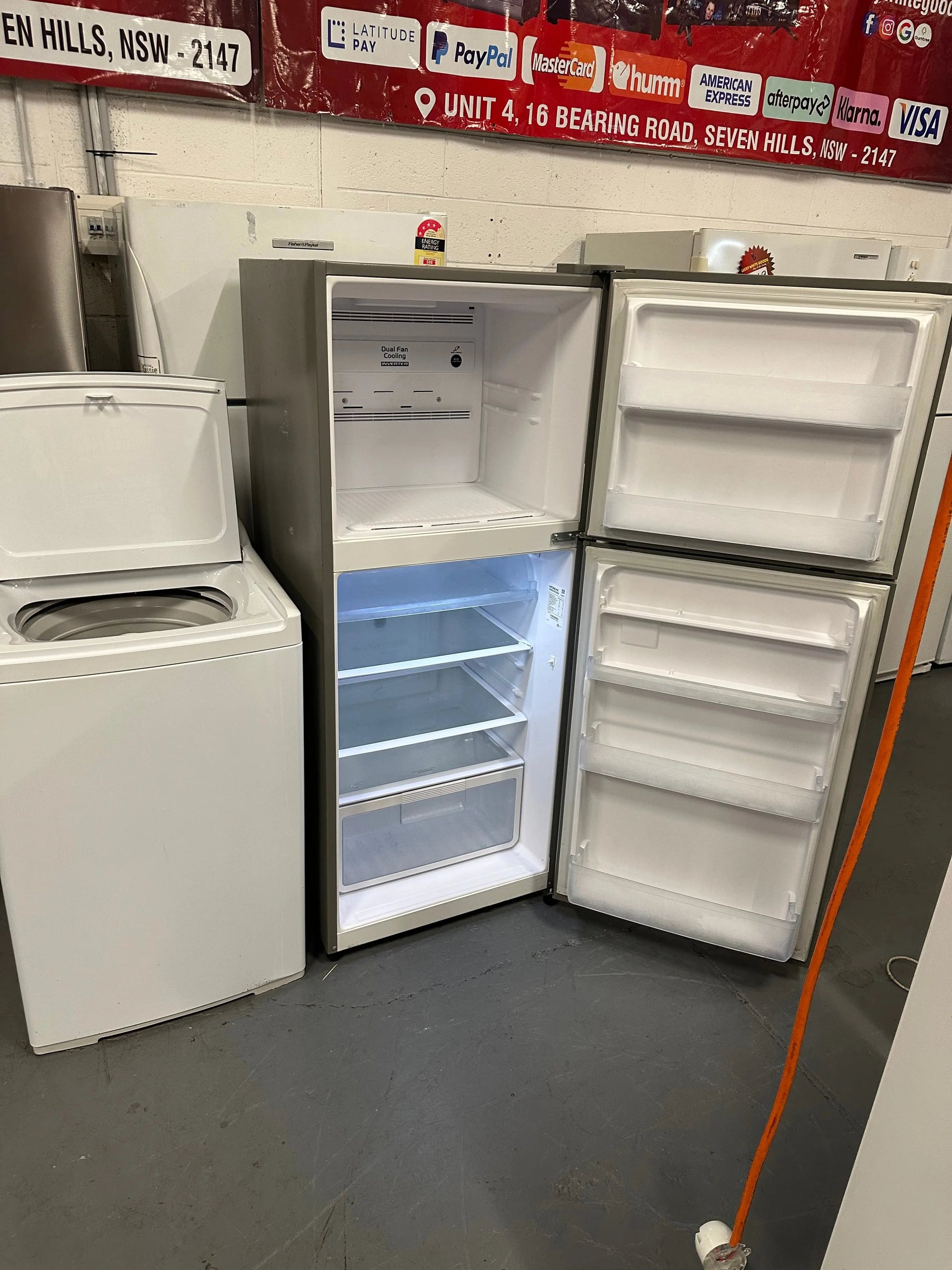 Refurbished Hitchi 335 ltr top mount fridge freezer and Fisher & Paykel 8.5 kg top loader washer | SYDNEY