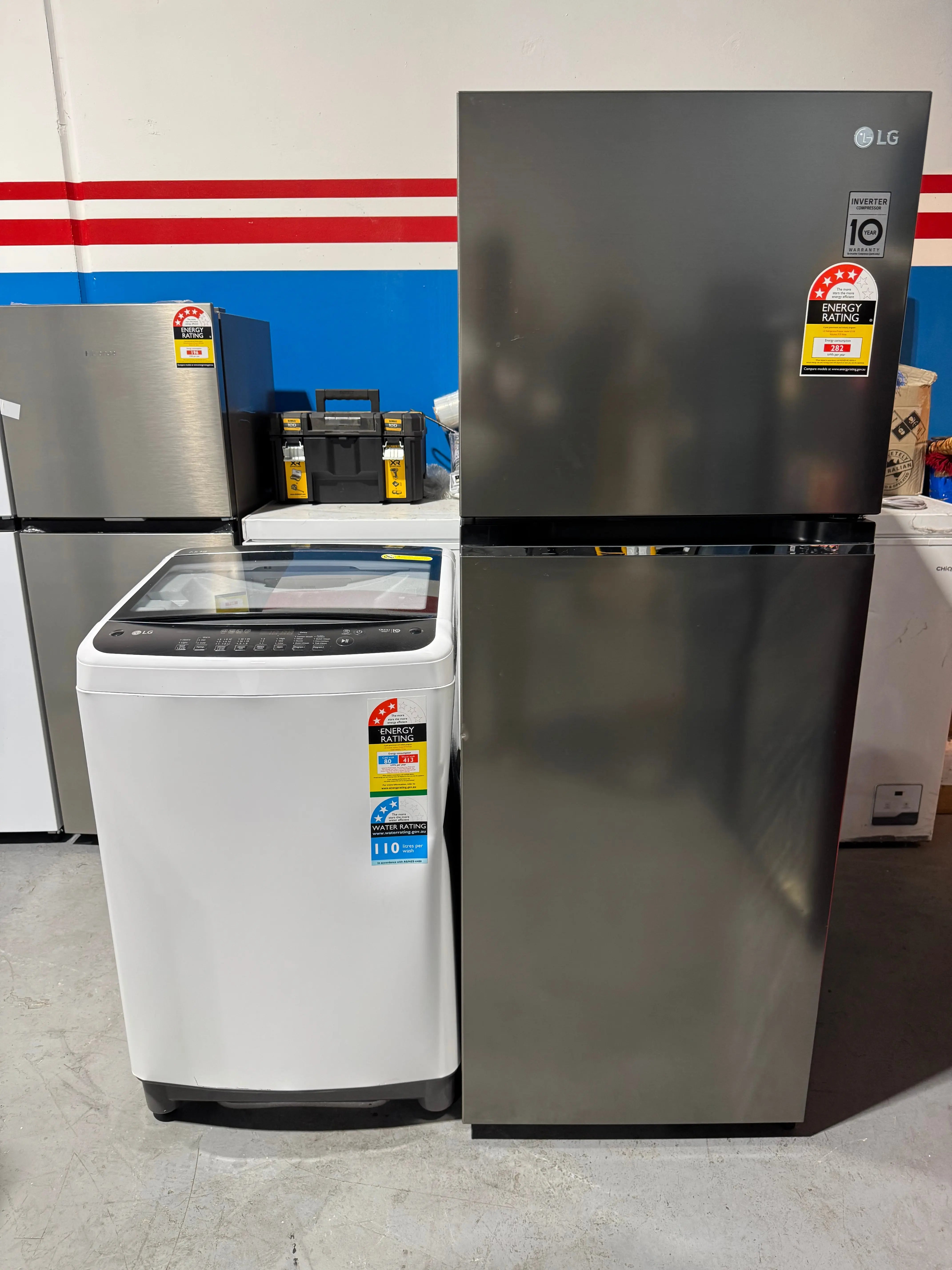 Refurbished LG 315 litres fridge freezer and factory seconds LG 7.5kg washing machine | PERTH
