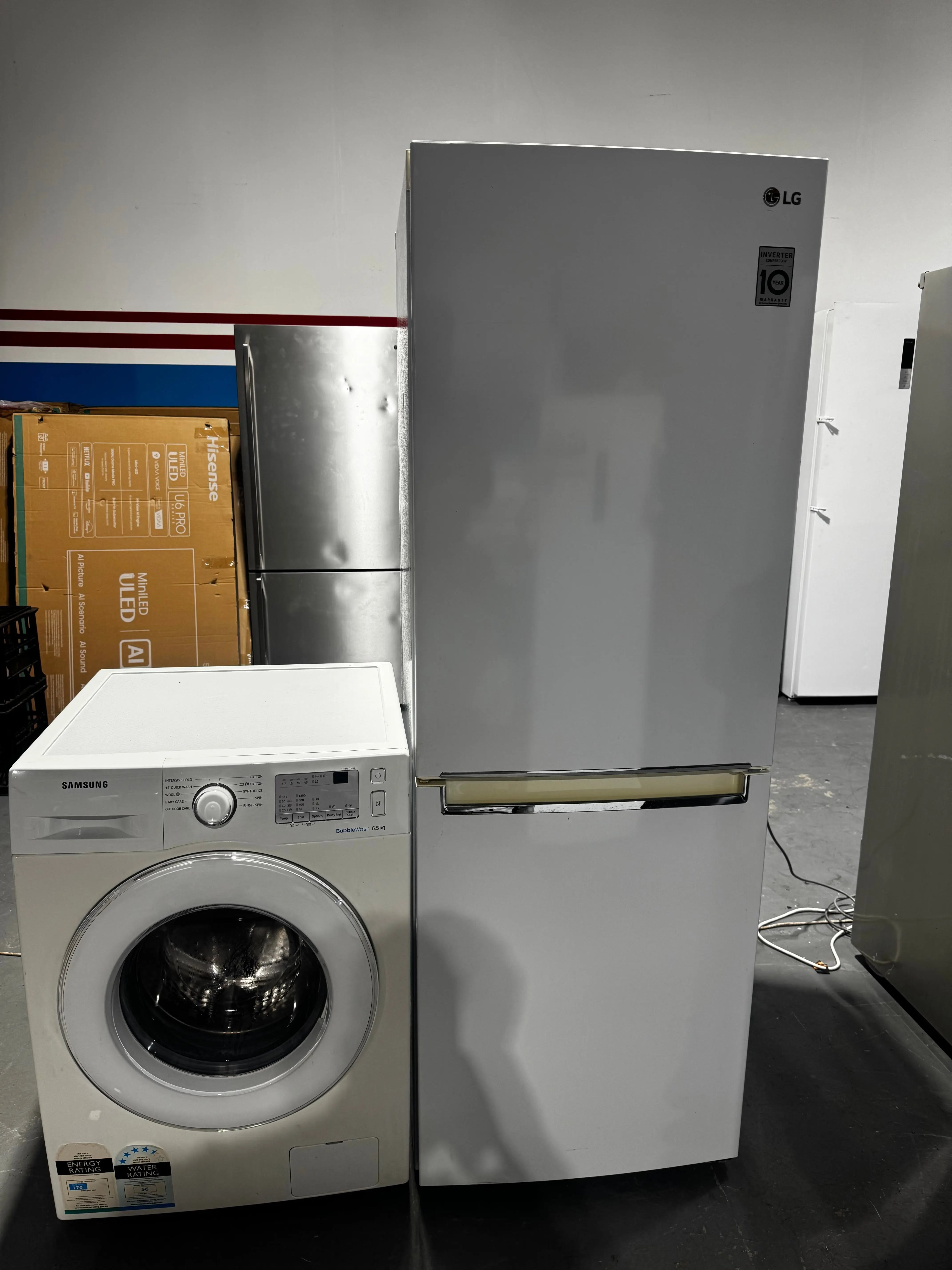 Refurbished LG 335 litres fridge freezer and refurbished Samsung 6.5kg washing machine | PERTH