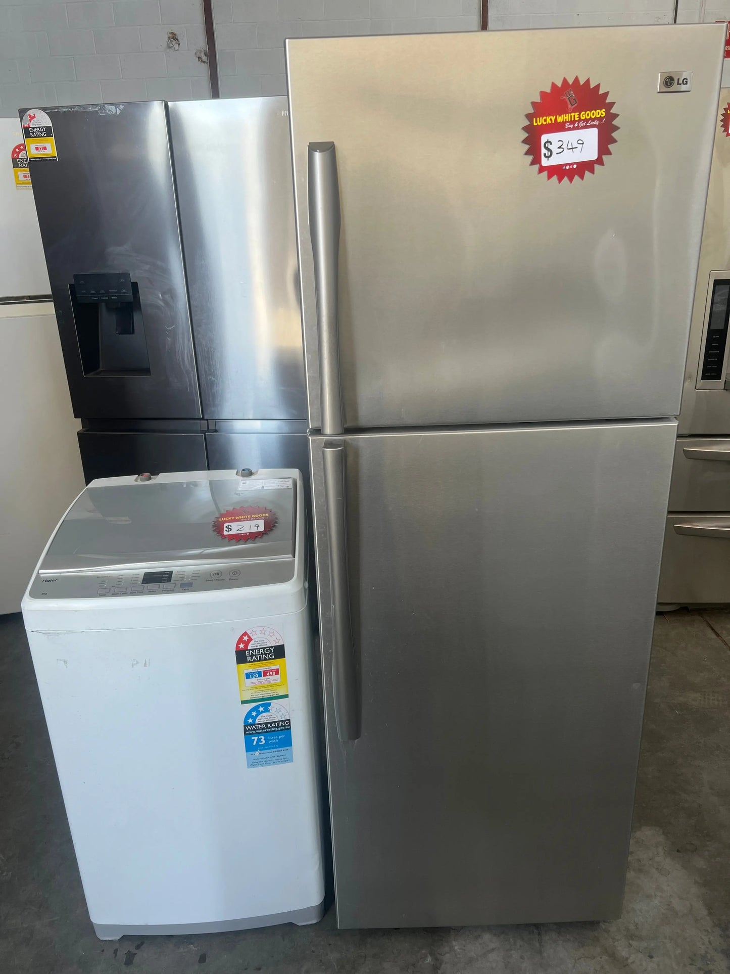 Refurbished LG 426 litres fridge freezer and Haier 6kg washing machine | ADELAIDE