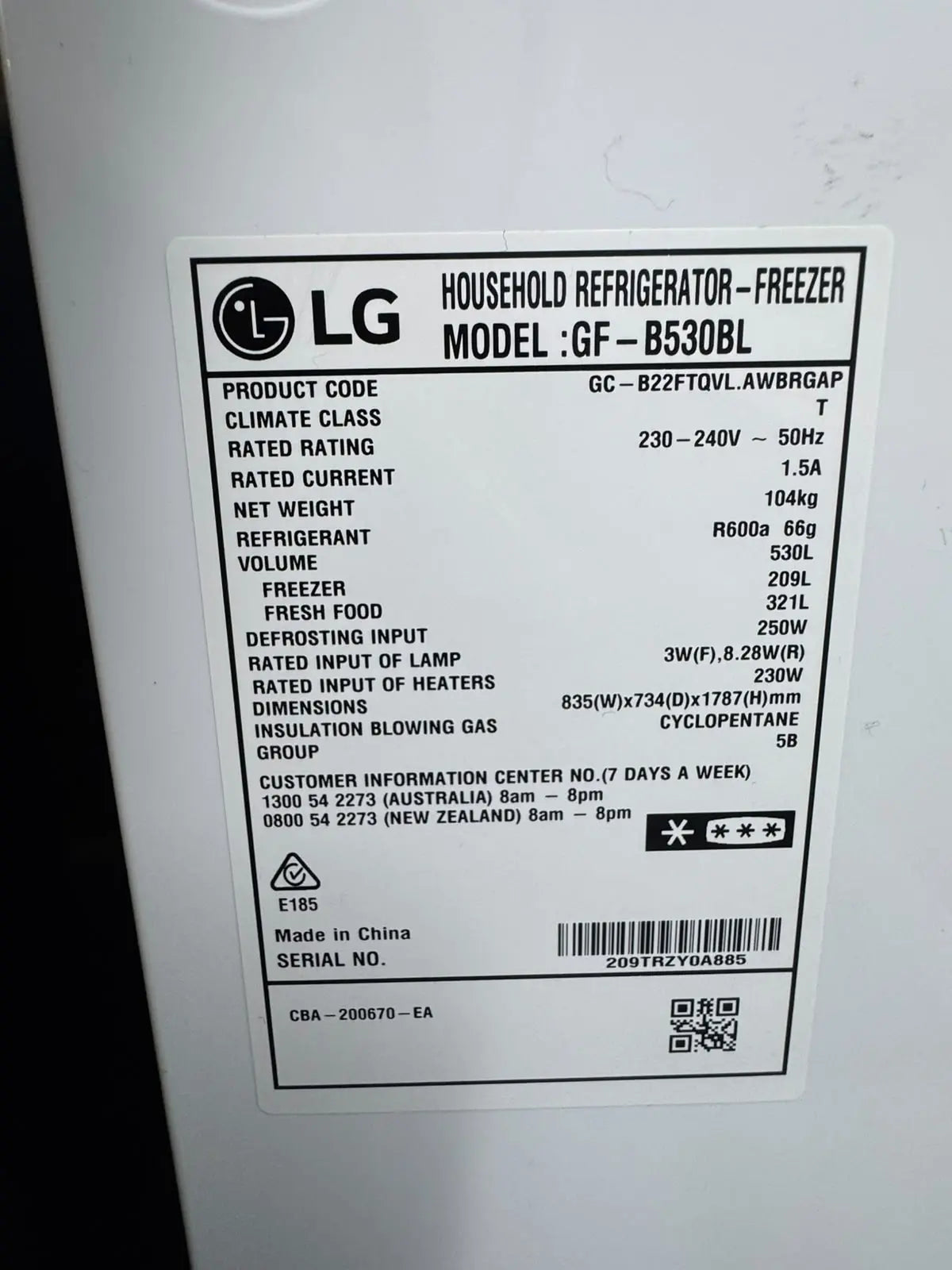 Refurbished LG 530L Quad Door Fridge Freezer | PERTH