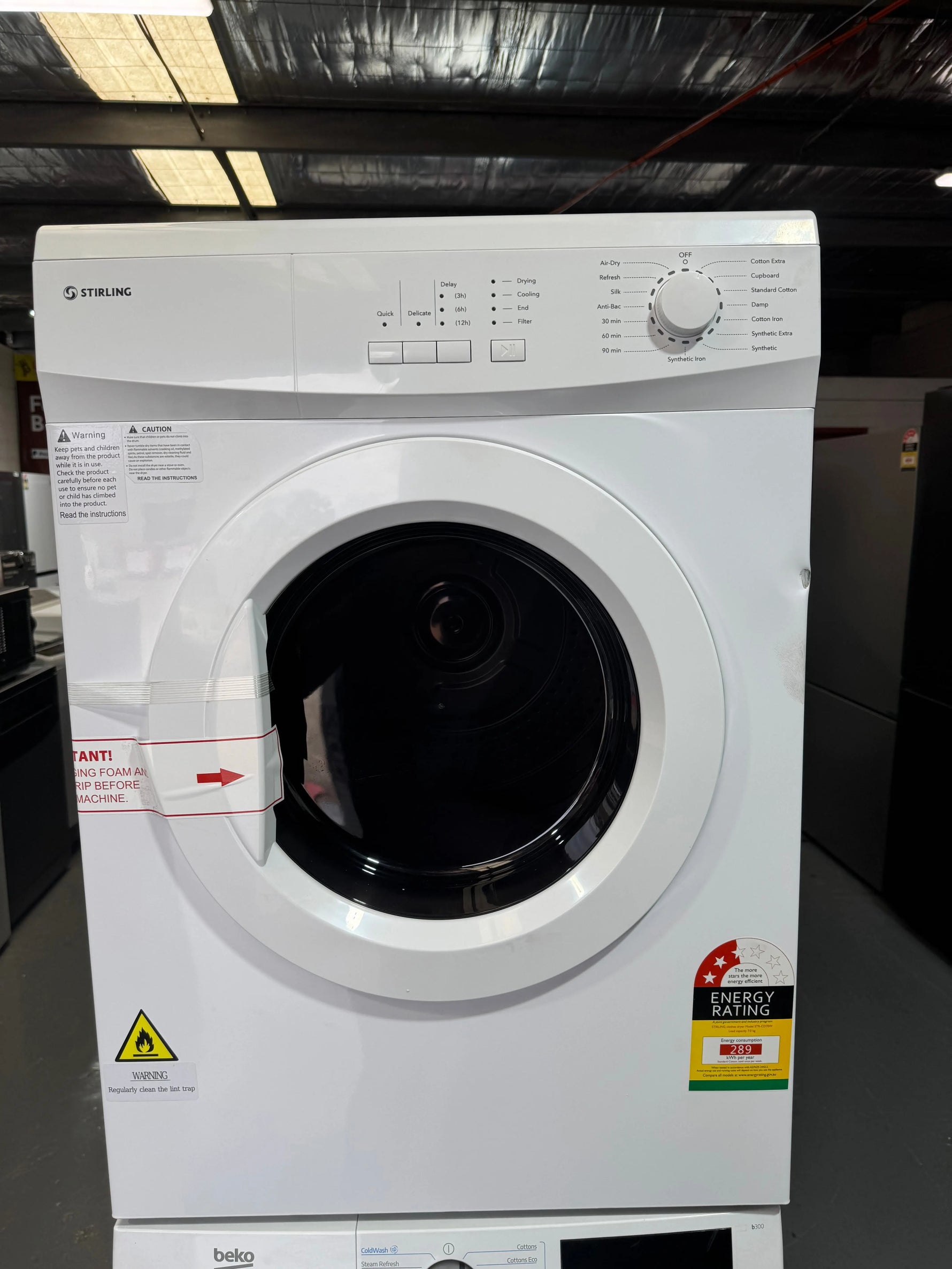 Refurbished STIRLING clothes dryer Model STR-CD70W Load capacity 7.0 kg | SYDNEY