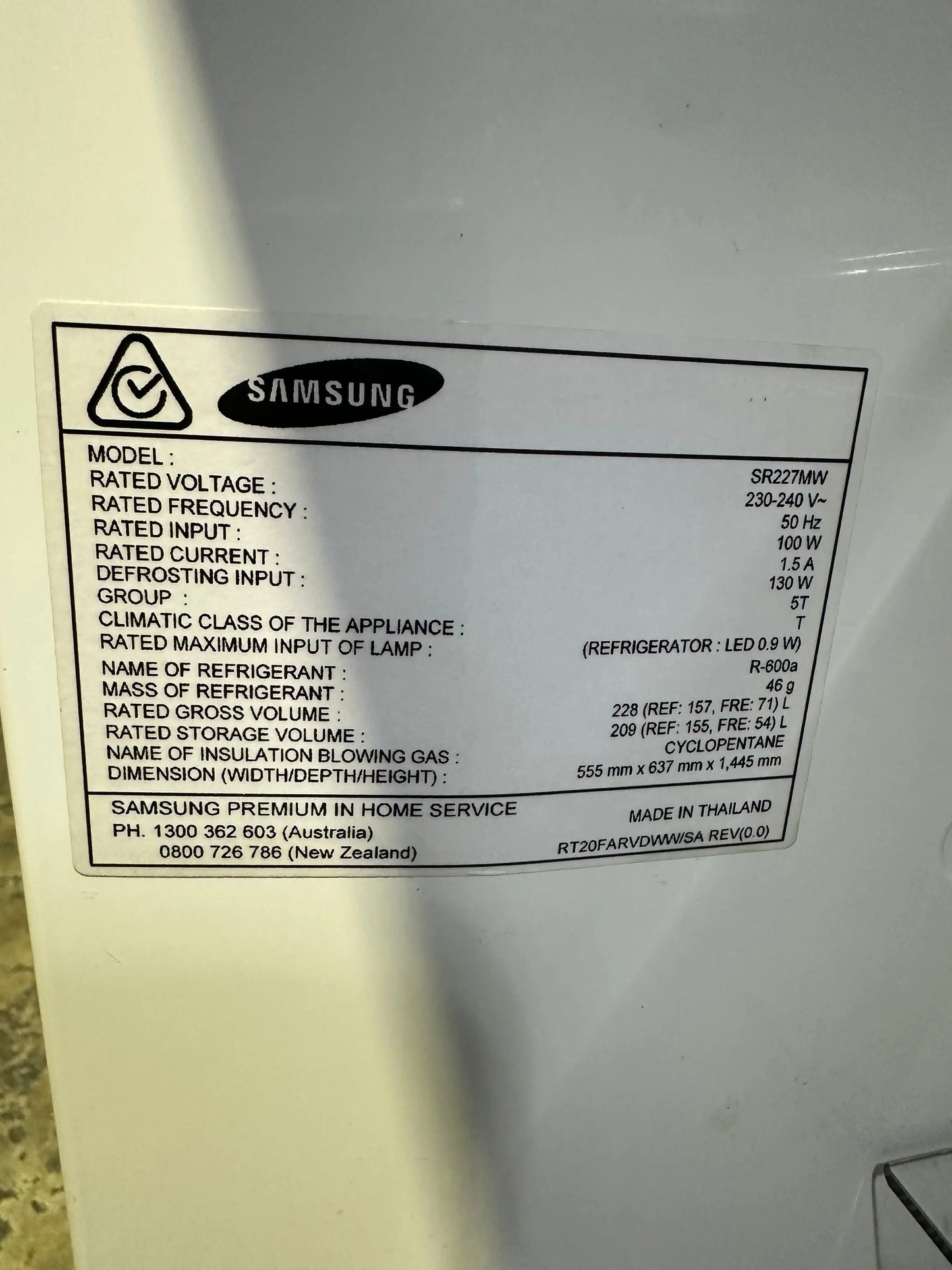 Refurbished Samsung 227L fridge freezer | BRISBANE