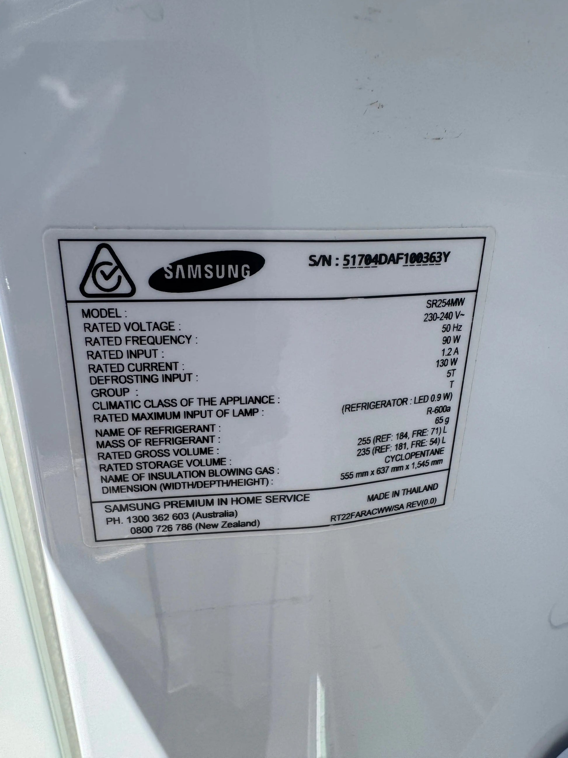 Refurbished Samsung 255Litres fridge freezer | SYDNEY