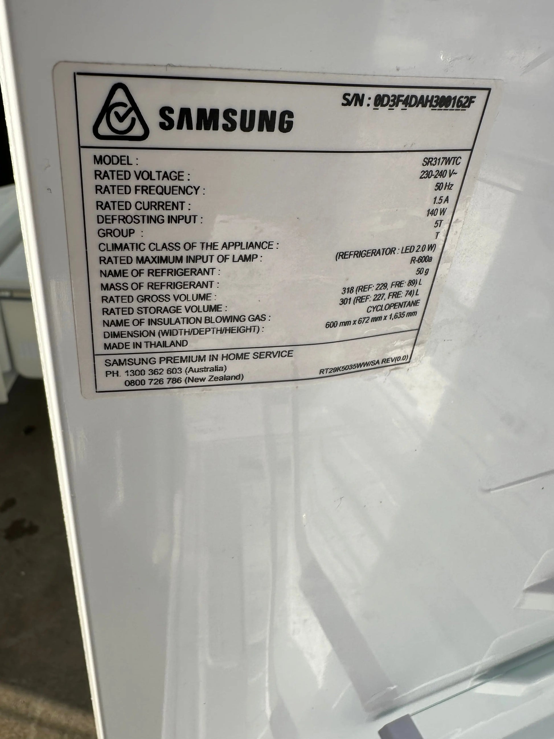 Refurbished Samsung 318 litres fridge freezer | BRISBANE