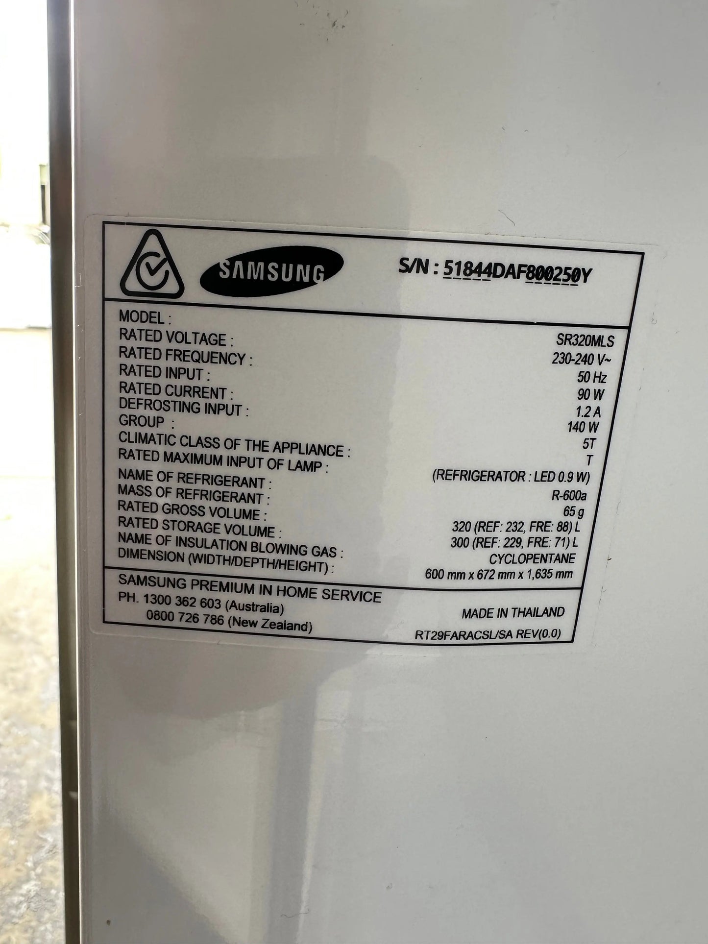 Refurbished Samsung 320 litres fridge freezer | BRISBANE