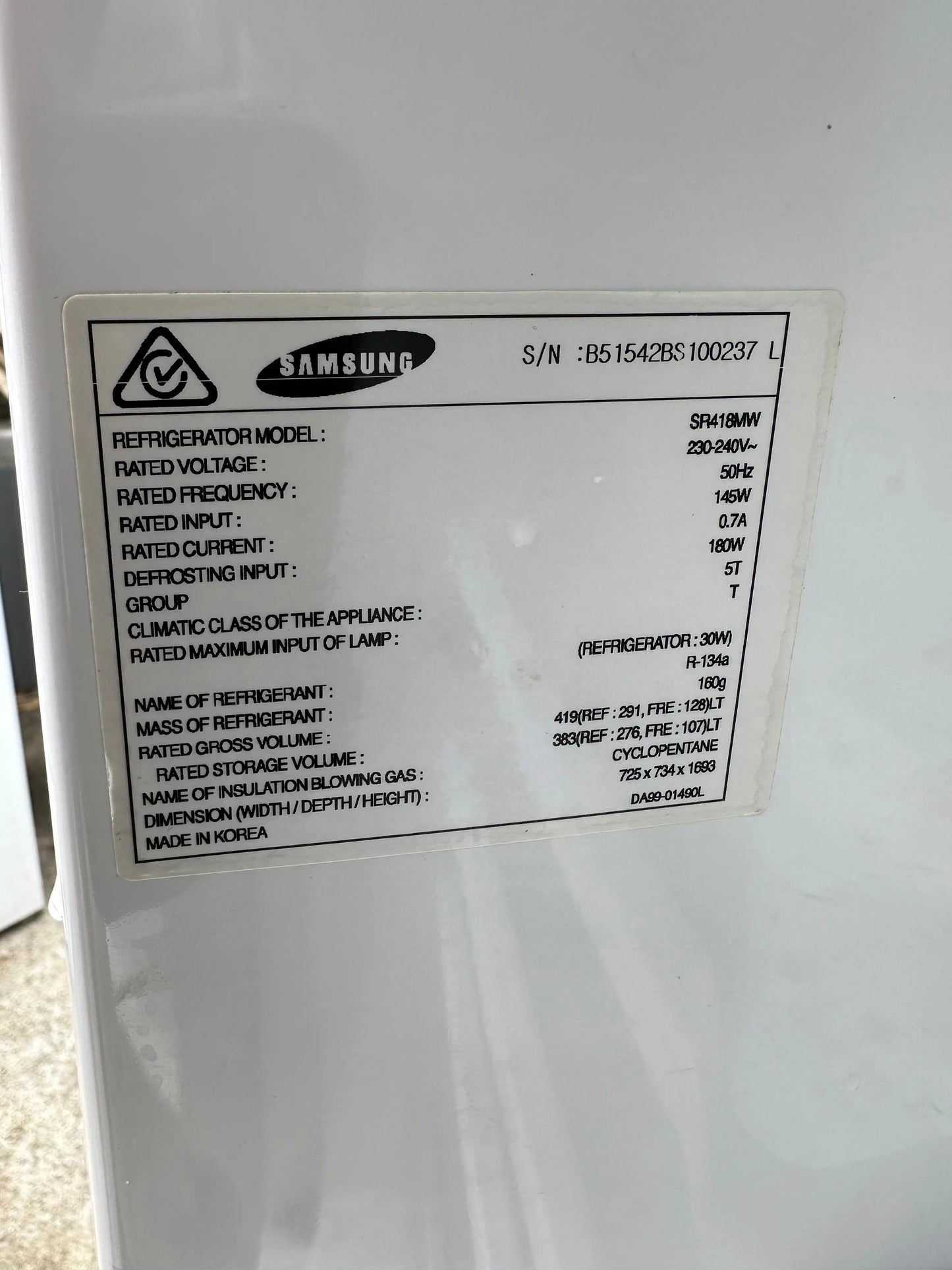 Refurbished Samsung 419 litres fridge freezer | BRISBANE