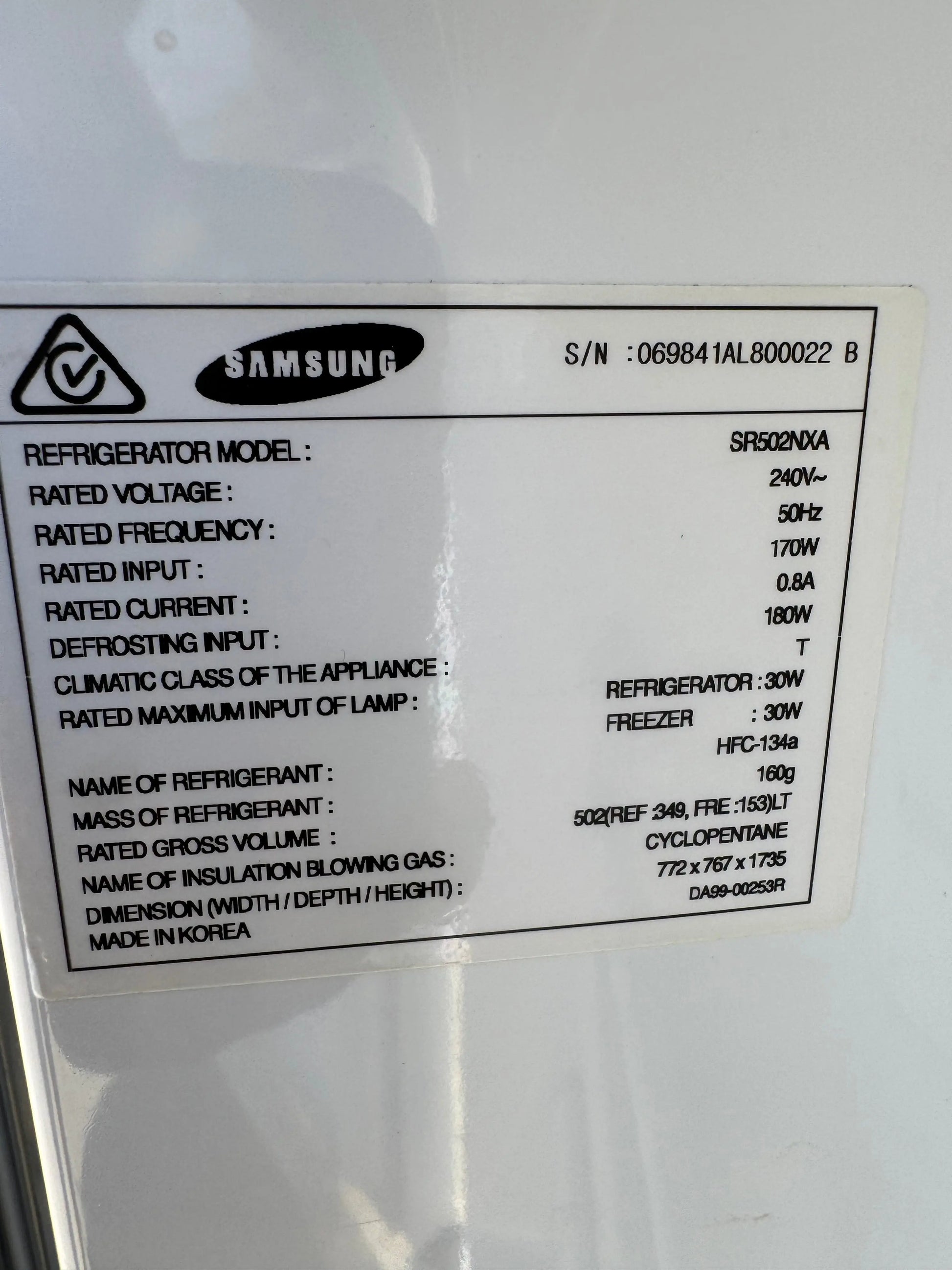 Refurbished Samsung 502 Litres fridge freezer | SYDNEY