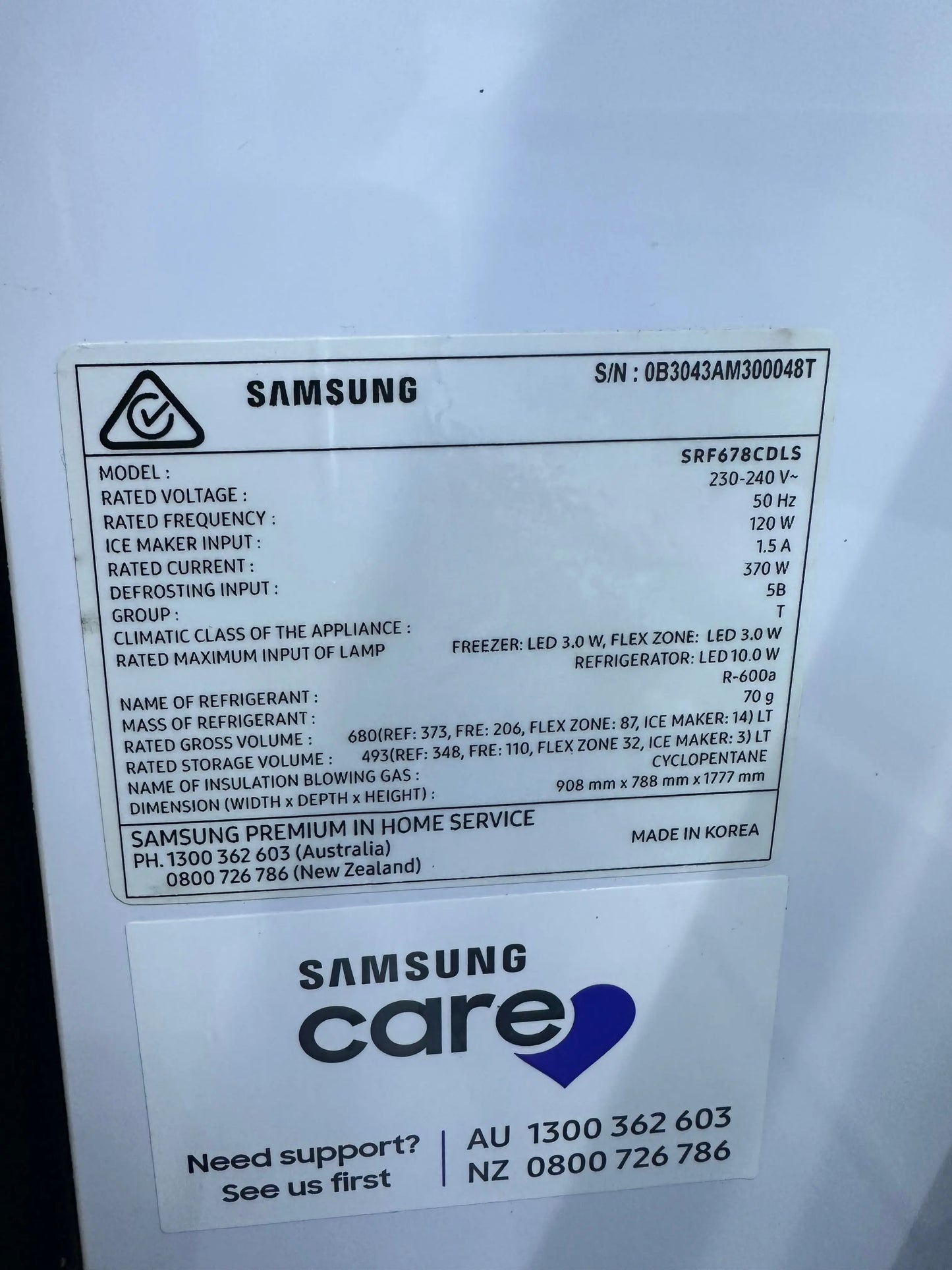 Refurbished Samsung 680 litres French door fridge freezer | BRISBANE