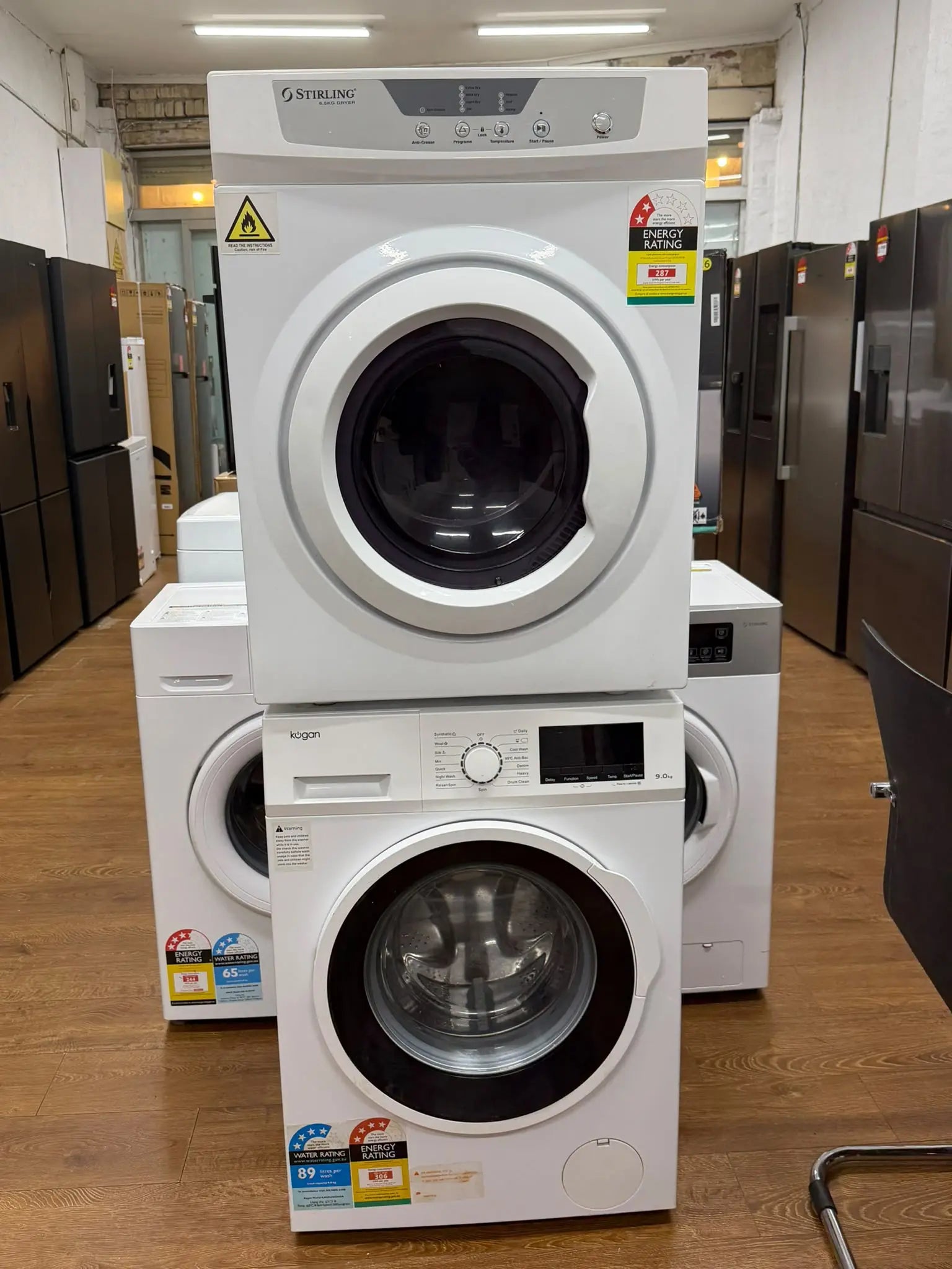 Refurbished Stirling 6.5kg Dryer & Kogan 9kg Washer Combo | RESERVOIR