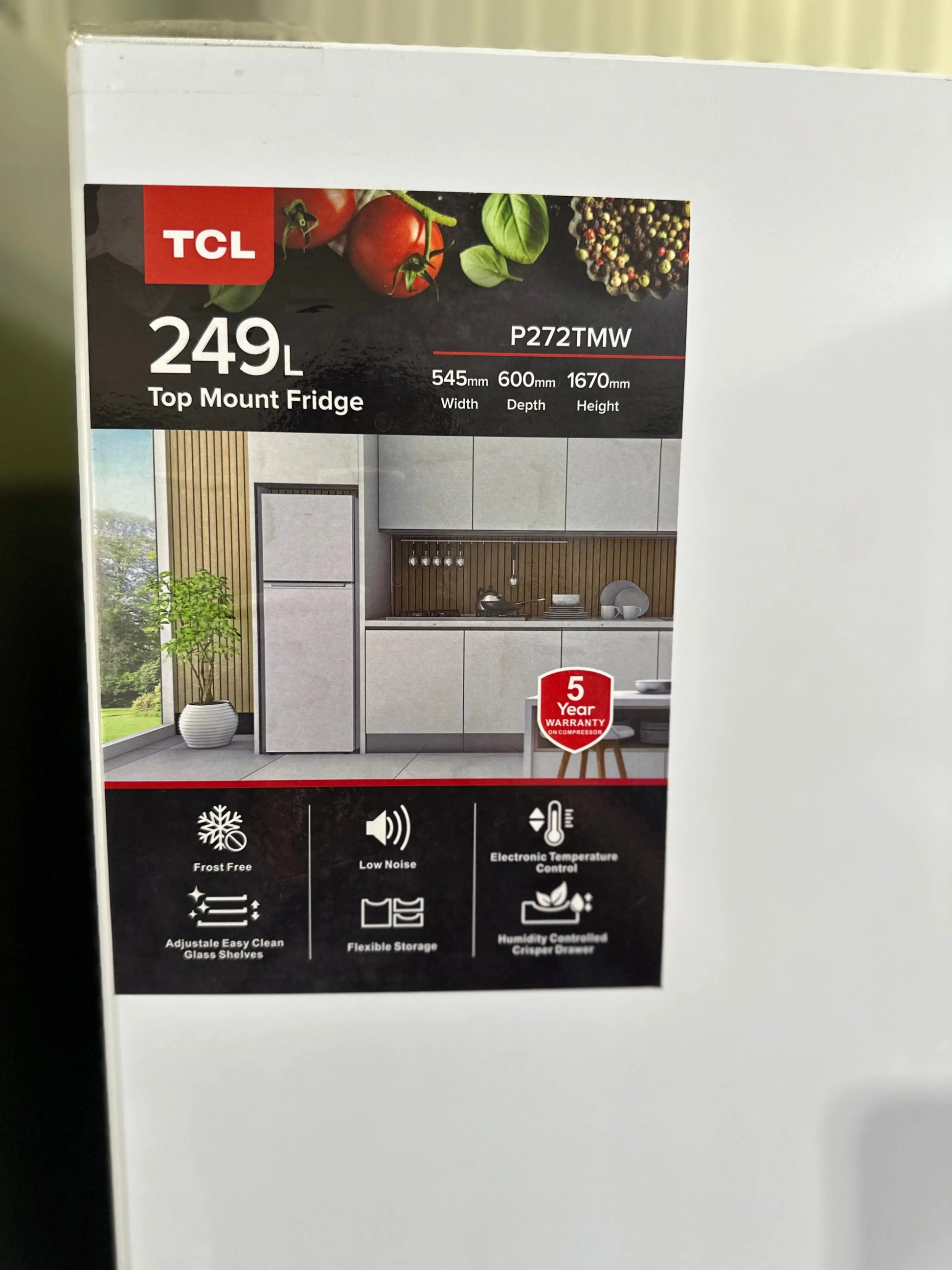 Refurbished TCL 249 litres fridge freezer | BRISBANE