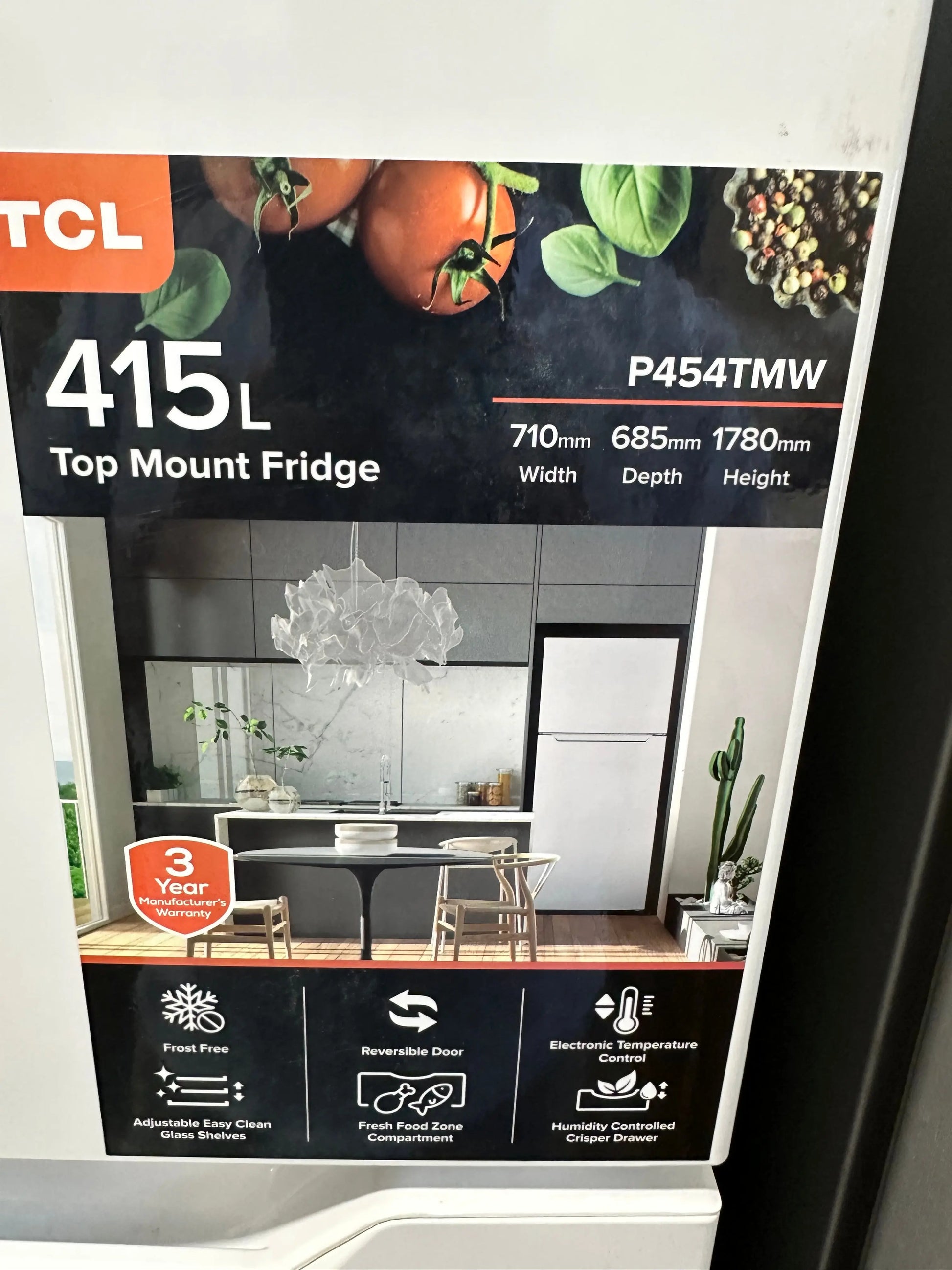 Refurbished TCL 415 litres fridge freezer | BRISBANE