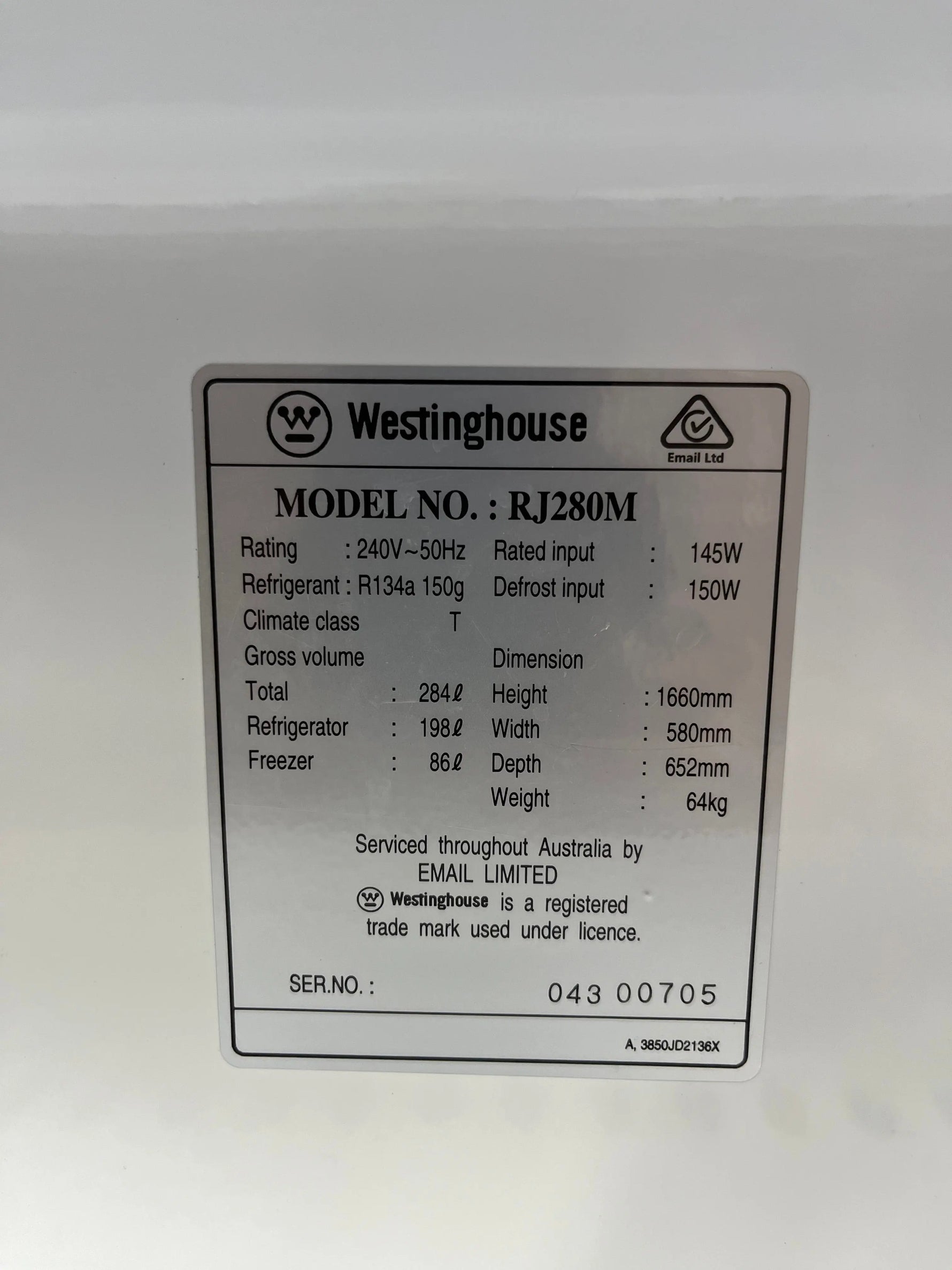 Refurbished Westinghouse 284L Top Mount Refrigerator – Spacious Frost Free Fridge with Adjustable Storage | ALEXANDRIA