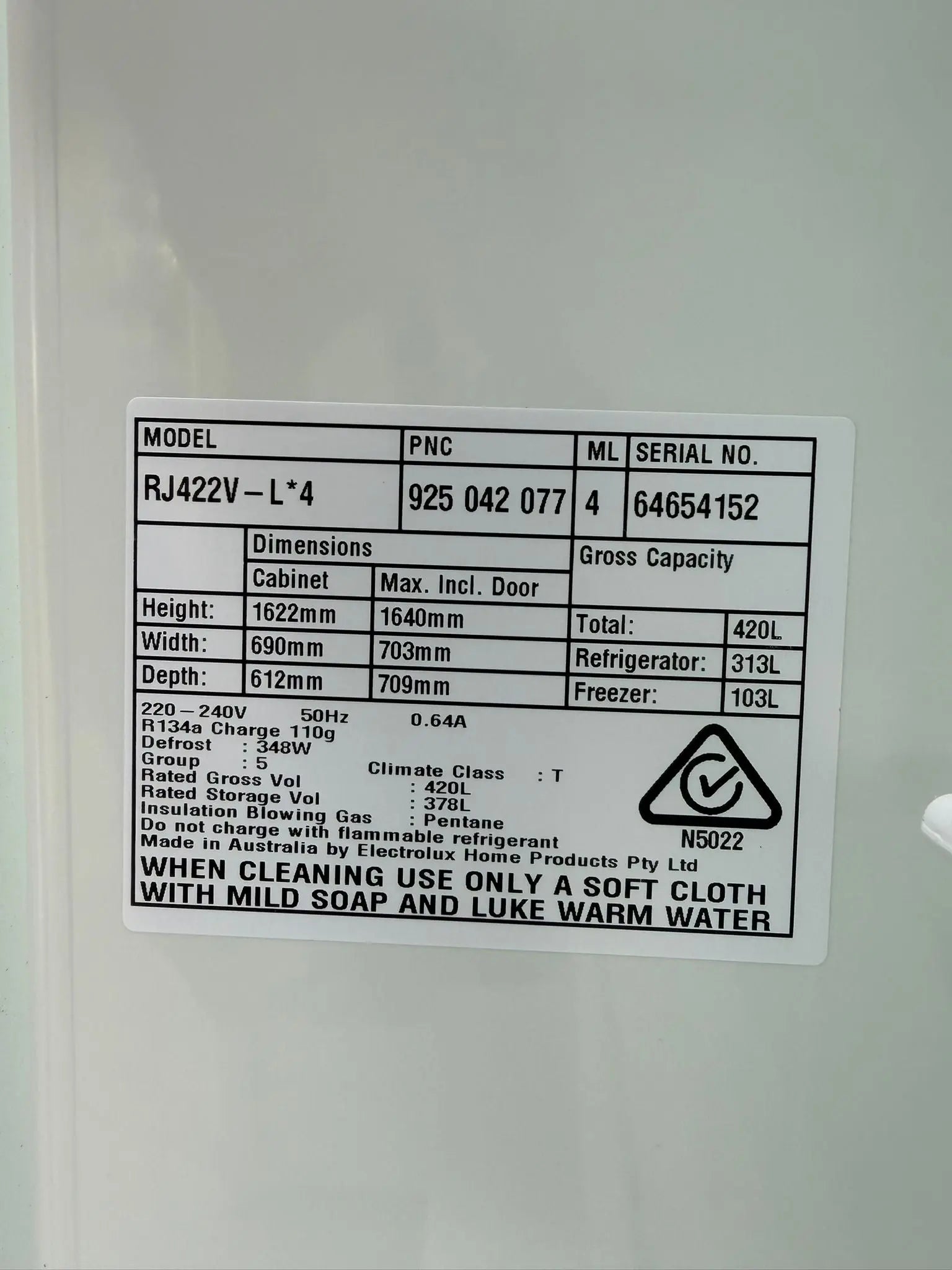 Refurbished Westinghouse 420L Top Mount Fridge Freezer – RJ422V-L*4 | BRISBANE