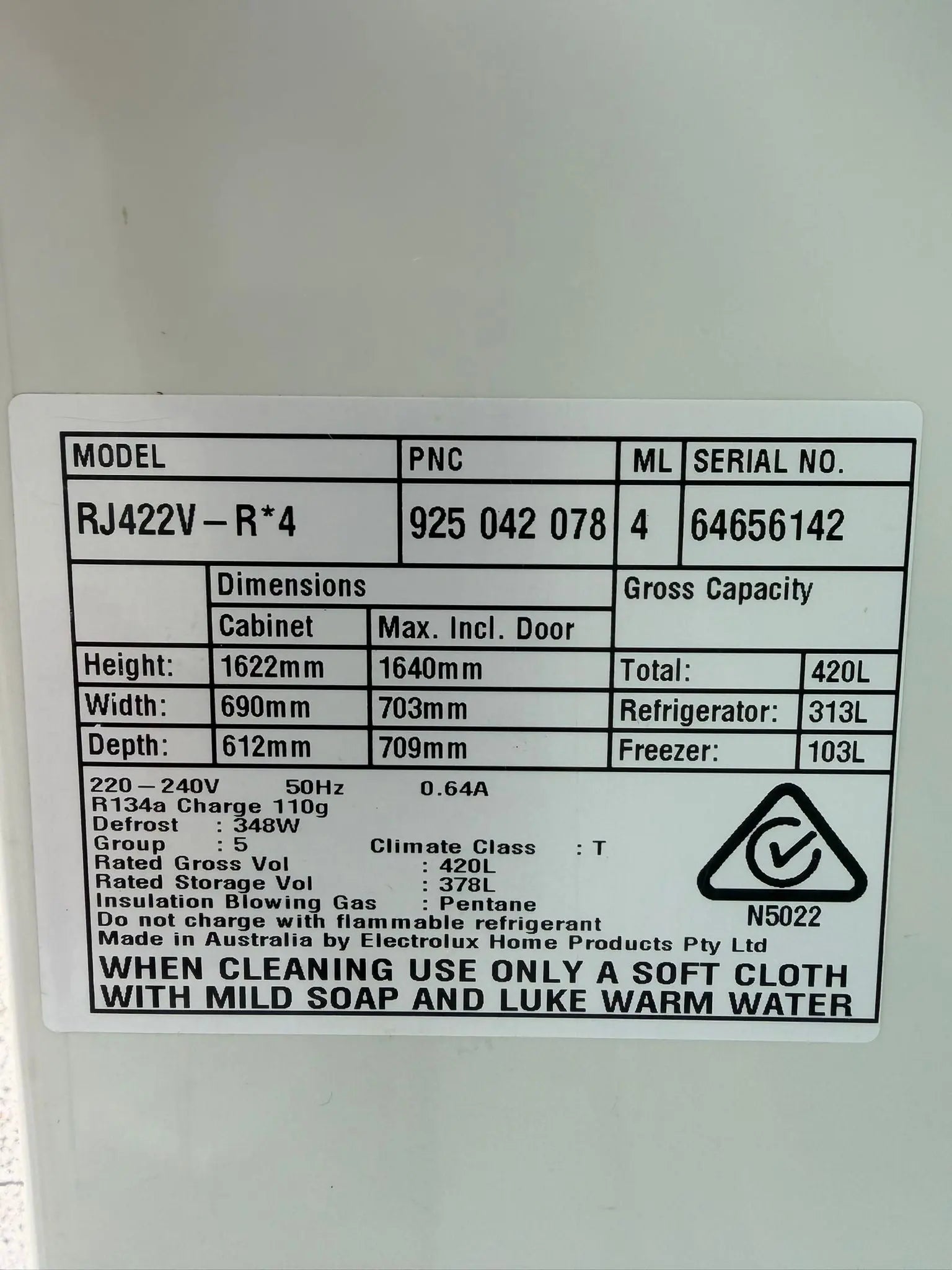 Refurbished Westinghouse 420L Top Mount Fridge Freezer – RJ422V-R*4 | BRISBANE