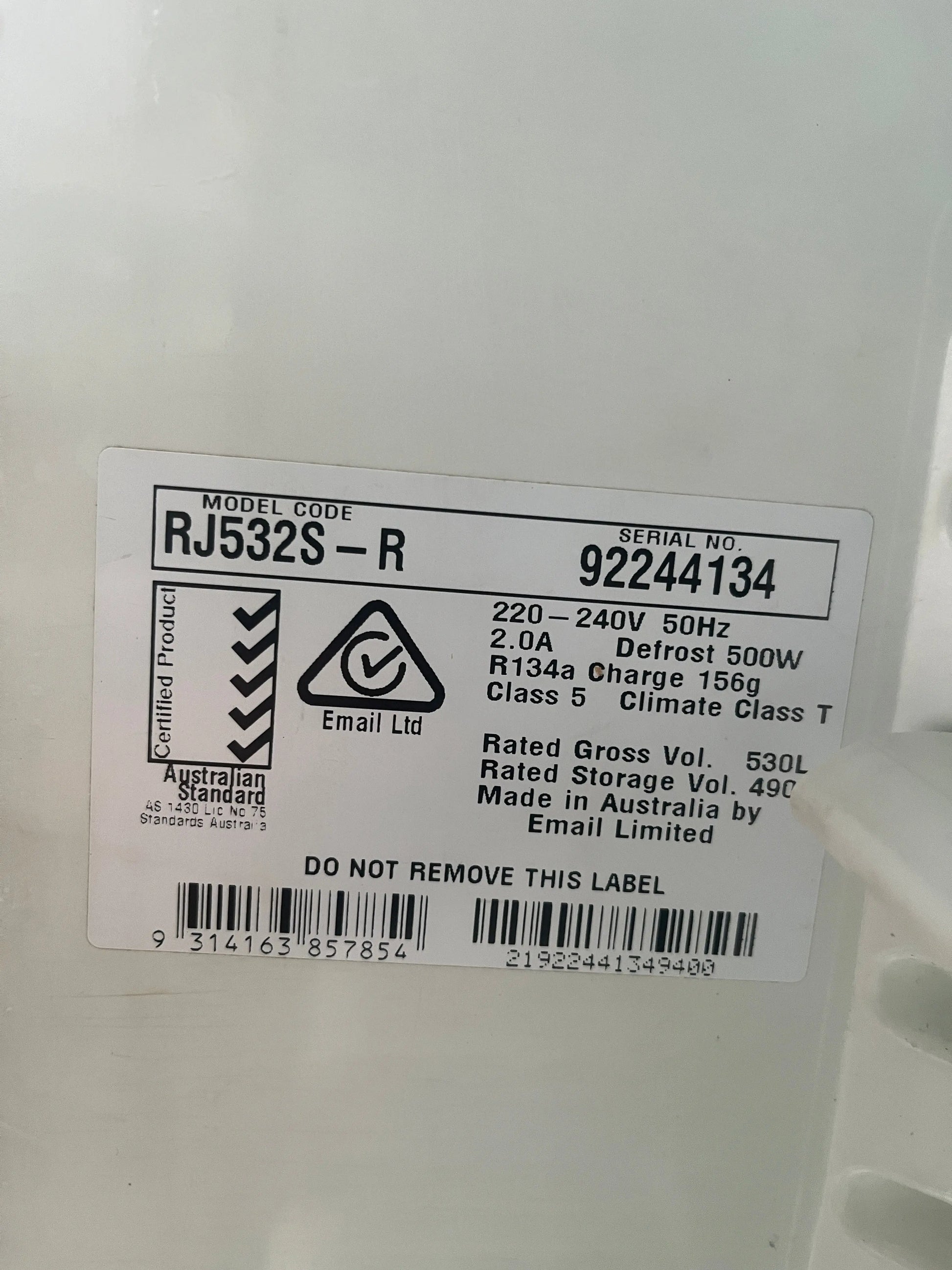 Refurbished Westinghouse 530L Fridge Freezer RJ532S - R | ADELAIDE