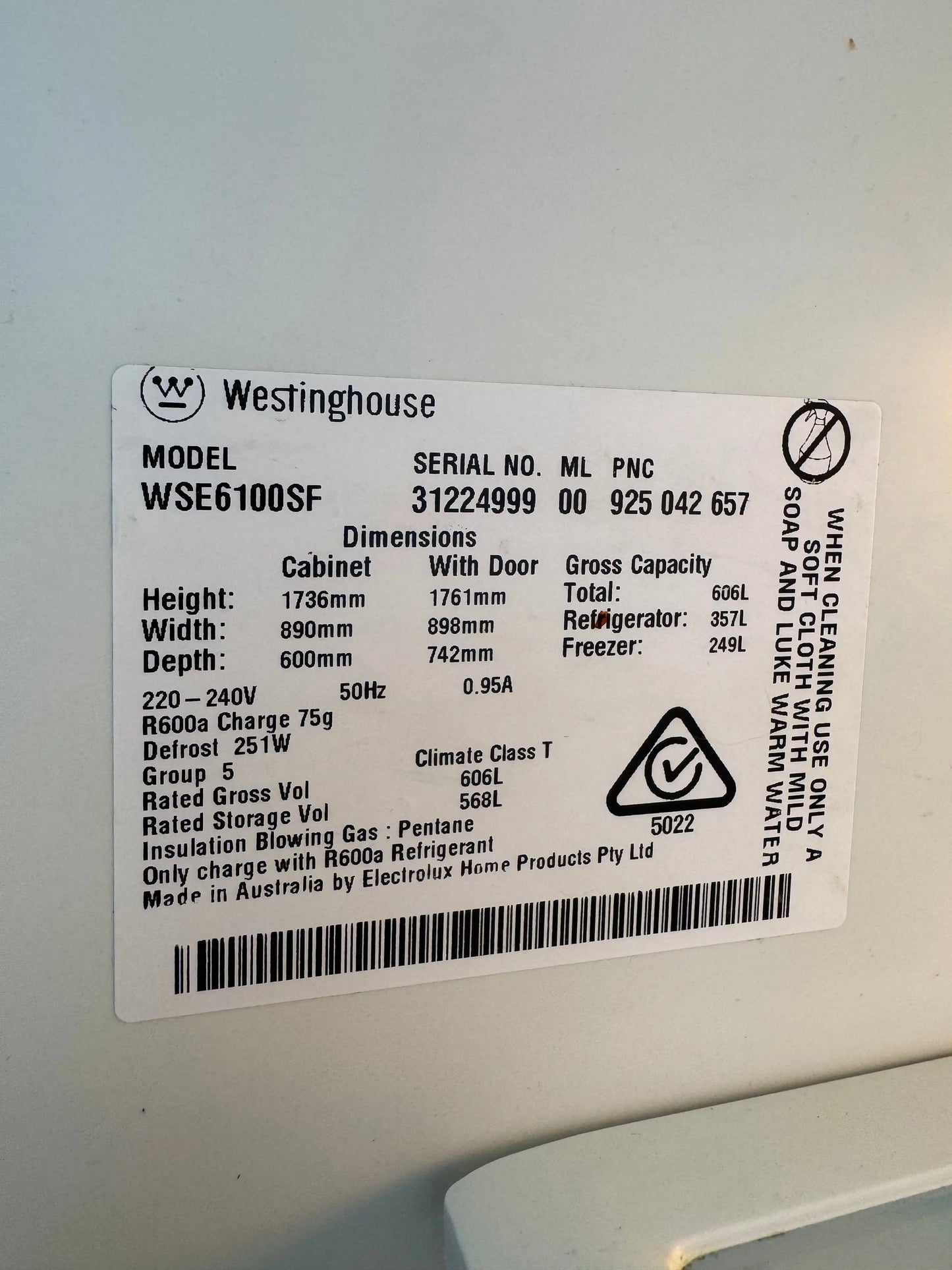 Refurbished Westinghouse 606 Litres Fridge Freezer | PERTH